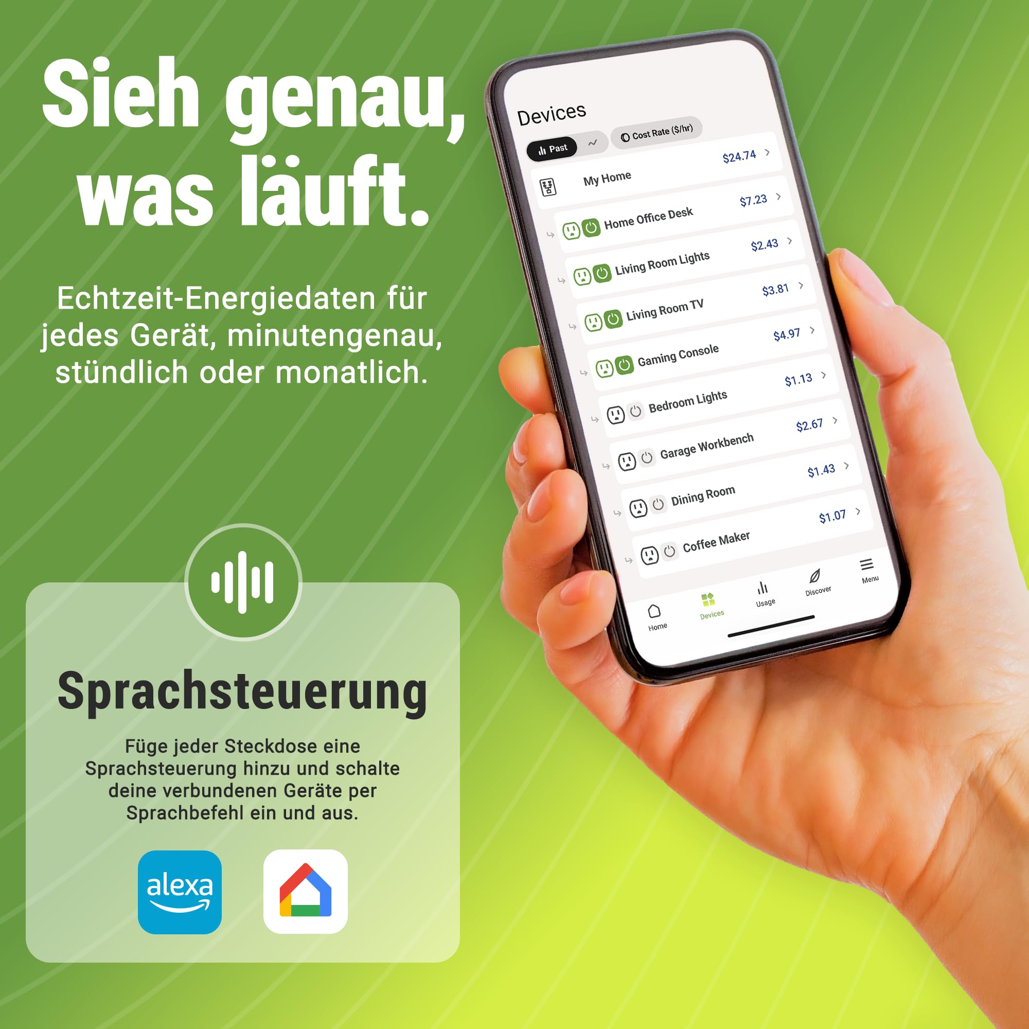Emporia Intelligente Steckdose mit Energiemessung – WLAN-Stecker kompatibel mit Alexa und Google Home, 15A, mit Timer, App-Steuerung, Zeitplänen, Nur 2,4GHz WLAN (4er-Pack)