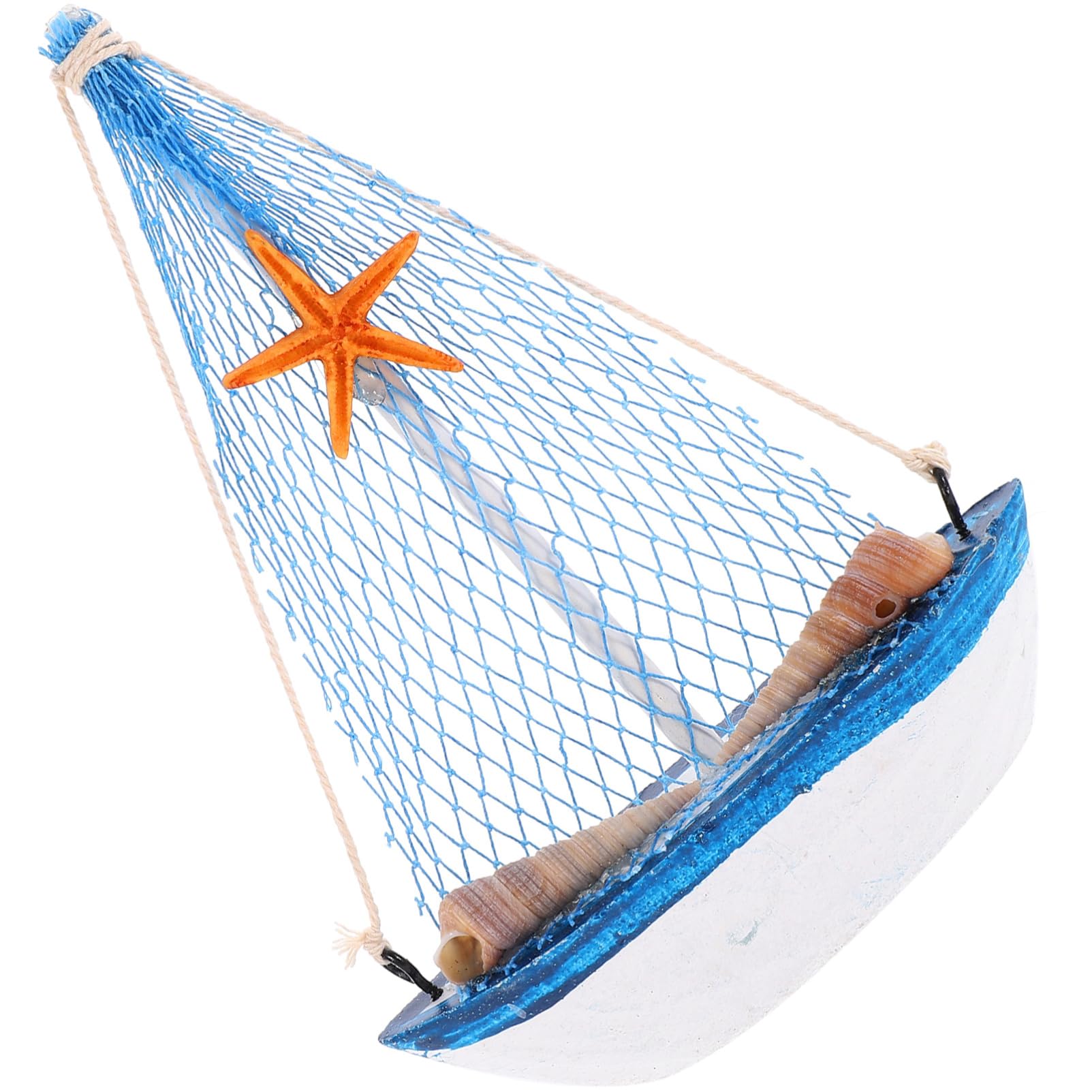 BIUDECO Sailing Statue Wooden Sailboat Model Nautical Home Decor Mediterranean Style Craft for Desktop Present for Nautical Parties Events