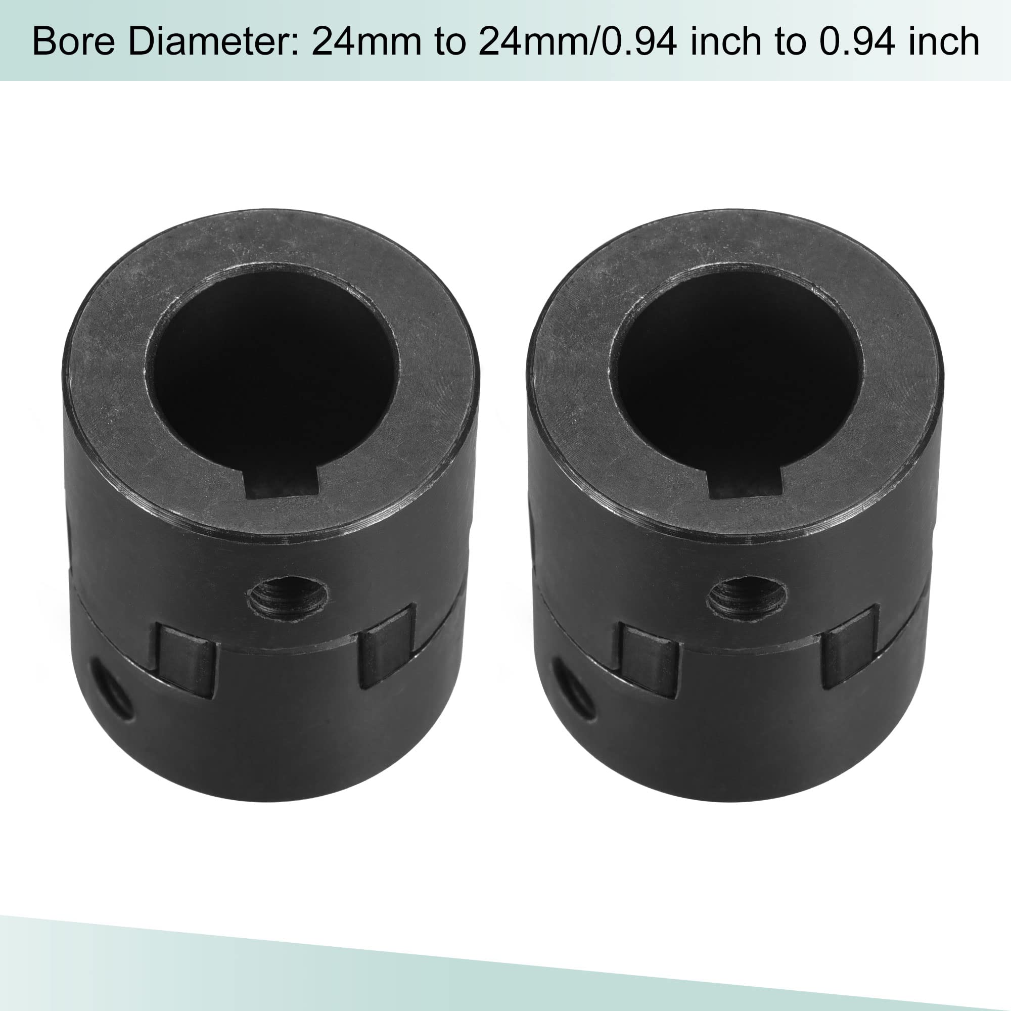 sourcing map Acoplamiento Flexible de Eje de 24mm a 24mm, Acoplador 52mm Longitud 44mm Diámetro, Conector de 45# Acero, Accesorios para Motor