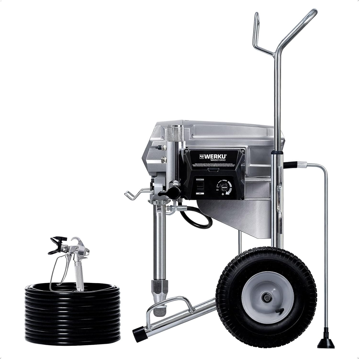 Werku WK501200, Equipo Eléctrico Airless, Potencia 4 HP, Caudal Aire 5.0 LPM, Presión Máxima 225 BAR