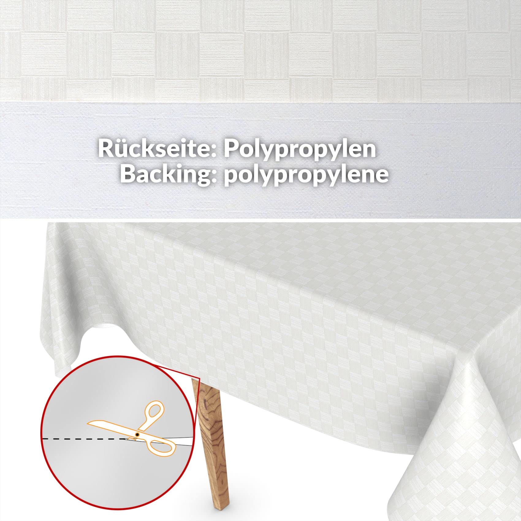 Anro Nappe En Toile Cirée Lavable, Uni, Brillant, Toile Cirée