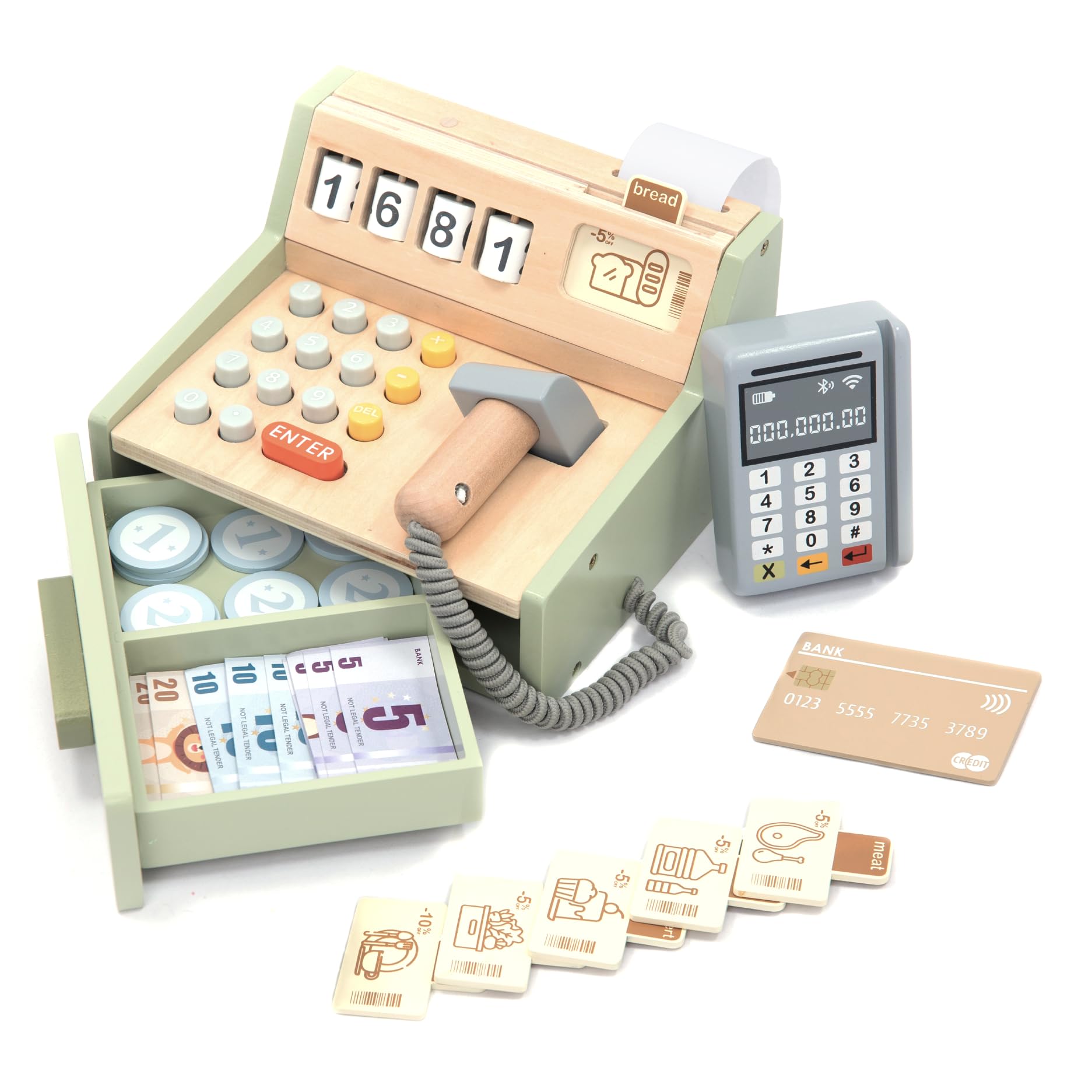 Amazon.com: UMU® Wooden Cash Register for Kids - Includes