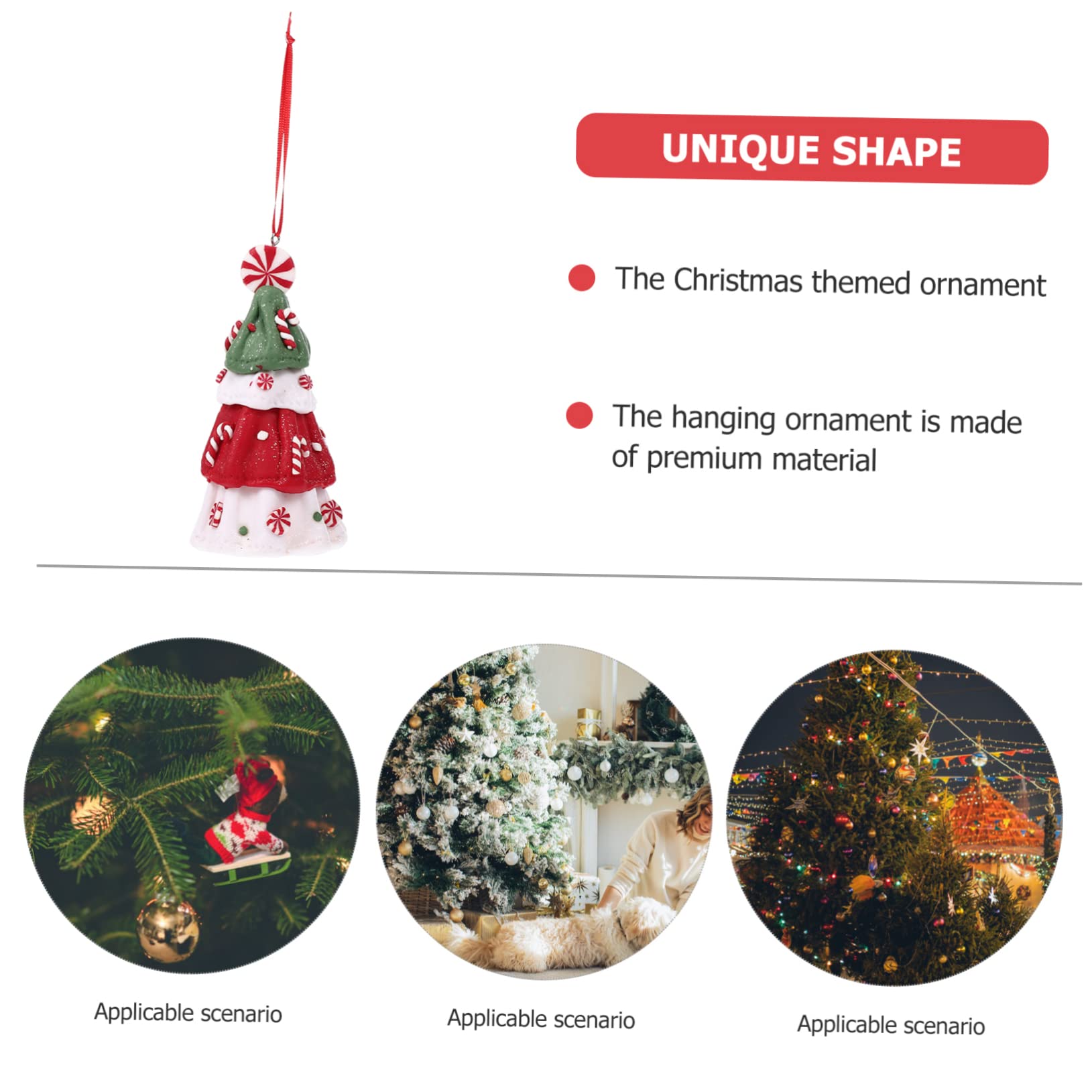 PRETYZOOM 4 Pz Ornamenti per l'albero di Natale ornamenti natalizi in argilla Decorazioni da appendere all'albero di Natale Decorazioni natalizie pendenti natalizi arredamento Decori sospesi