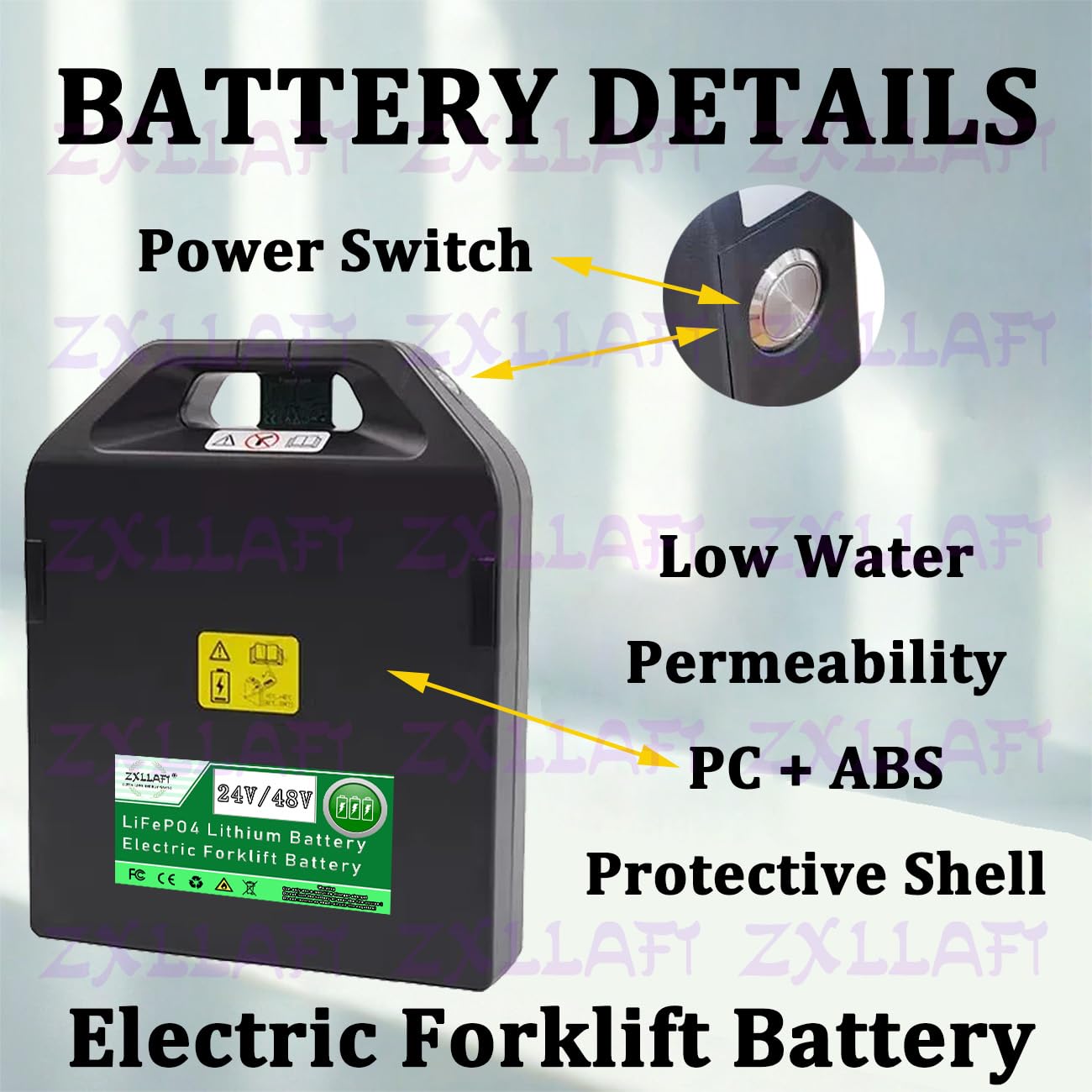 Batteria transpallet Elettrico 24V 48V Batteria al Litio per transpallet Elettrico PTE15Q Batterie sostitutive per transpallet PTE20Q con BMS e Maniglia