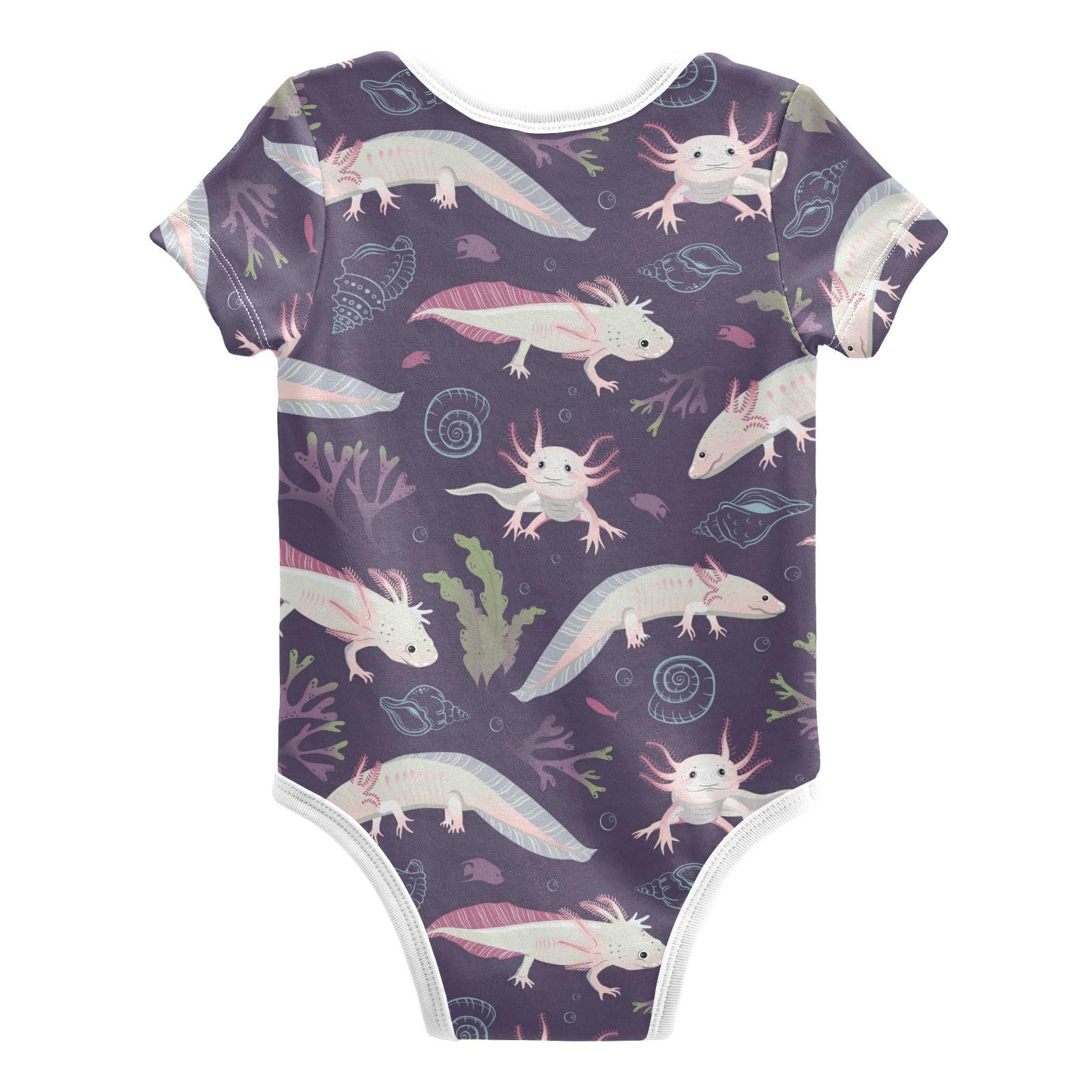 Wusikd Axolotls Seaweeds Unisex Baby Bodysuit Cotton Shells Baby Short Sleeve Clothes 9 Months for Boys Girls