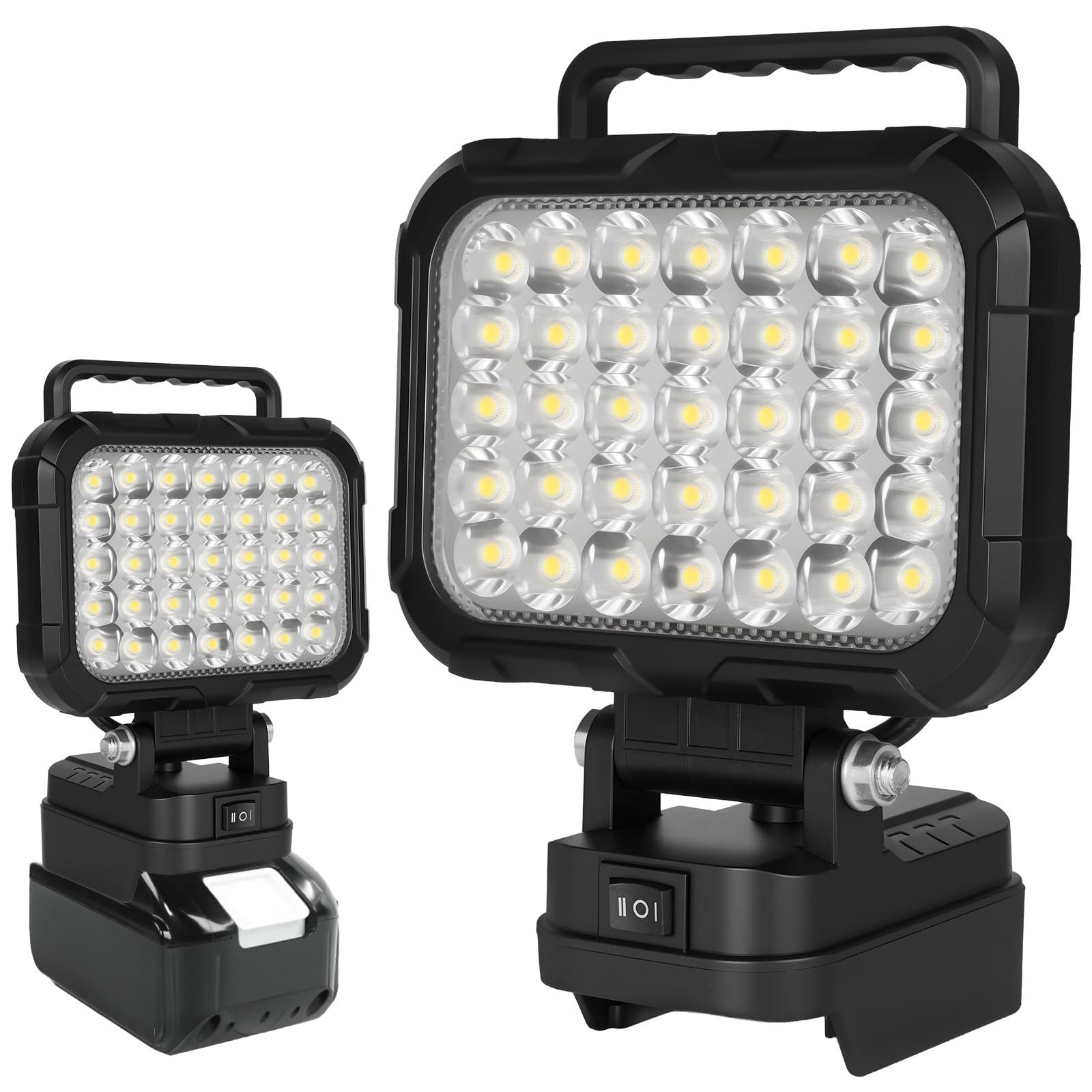 AUAUY 105W Cordless LED Work Light for Makita 18V Battery, Two Levels Adjustable Flood Light with Two USB Charging Port, Lighting for Garage, Camping,Car Repairing, Emergency (No Battery)
