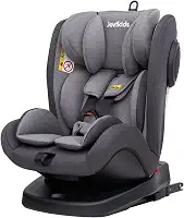 JOVIKIDS Cadeira de Segurança para Carro, Ergonômico, Ajustável para Bebês e Crianças, 3 em 1, De 0 a 12 Anos, Até 36 kg*, Sistema ISOFIX e Top Tether, Rotação 360 graus, Proteção Contra Impactos, Reclinável, Lavável, Modelo Angela. (Cinza)