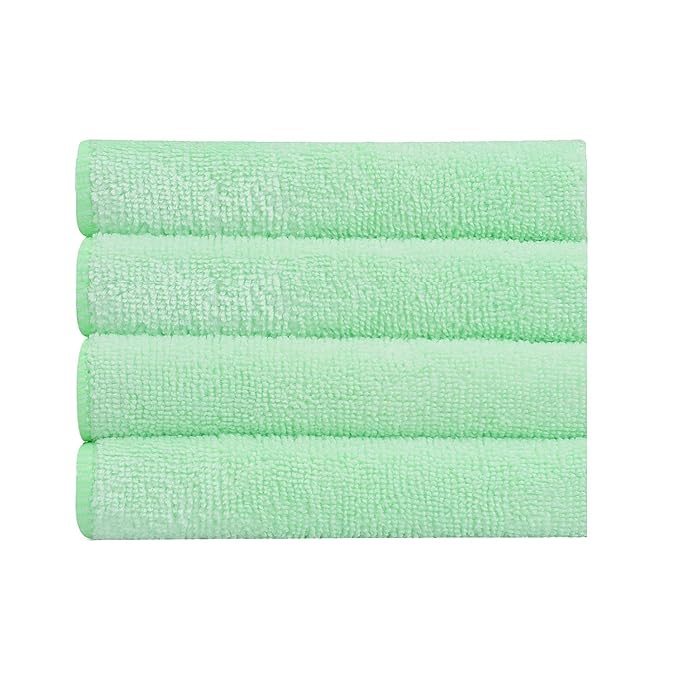 Bathla Spic & Span Multi Purpose Micro Fiber Cleaning Cloth - 340 GSM: 40cmx40cm (Pack of 4 - Light Green) - Expert Choice Deal with 72% Discount on Amazon | Valzo