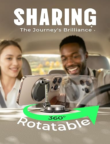 Miniatura 5 de LISEN Cargador de coche Magsafe de carga rápida de 15 W, soporte ultra magnético para teléfono de coche Mini y metal, cargador de coche inalámbrico