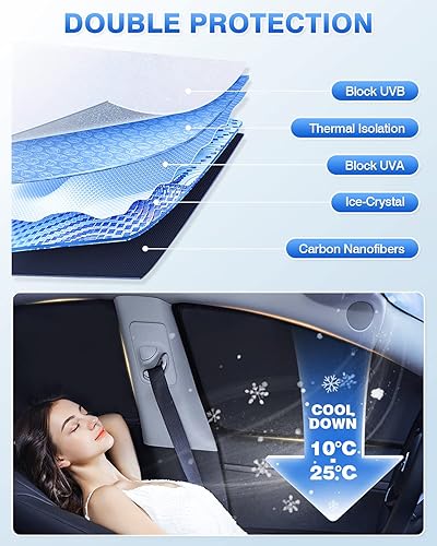 Miniatura 4 de Parasol para parabrisas para ChevroletChevy Trailblazer 2021-2023 2024, accesorios para ventana lateral y trasera, protección de privacidad,