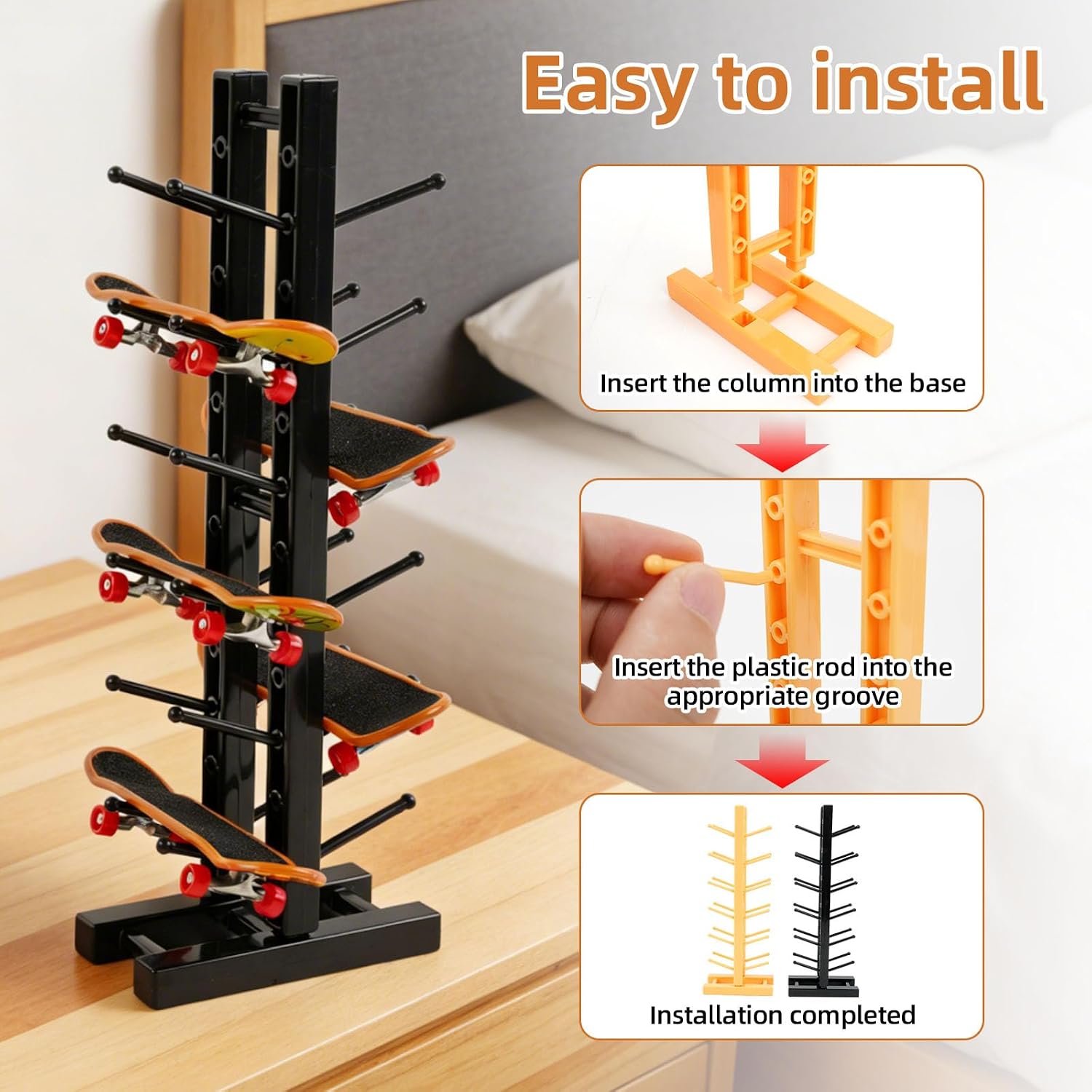 Compatible with Tech Deck,Holds 12 Mini Finger Skateboards image 3