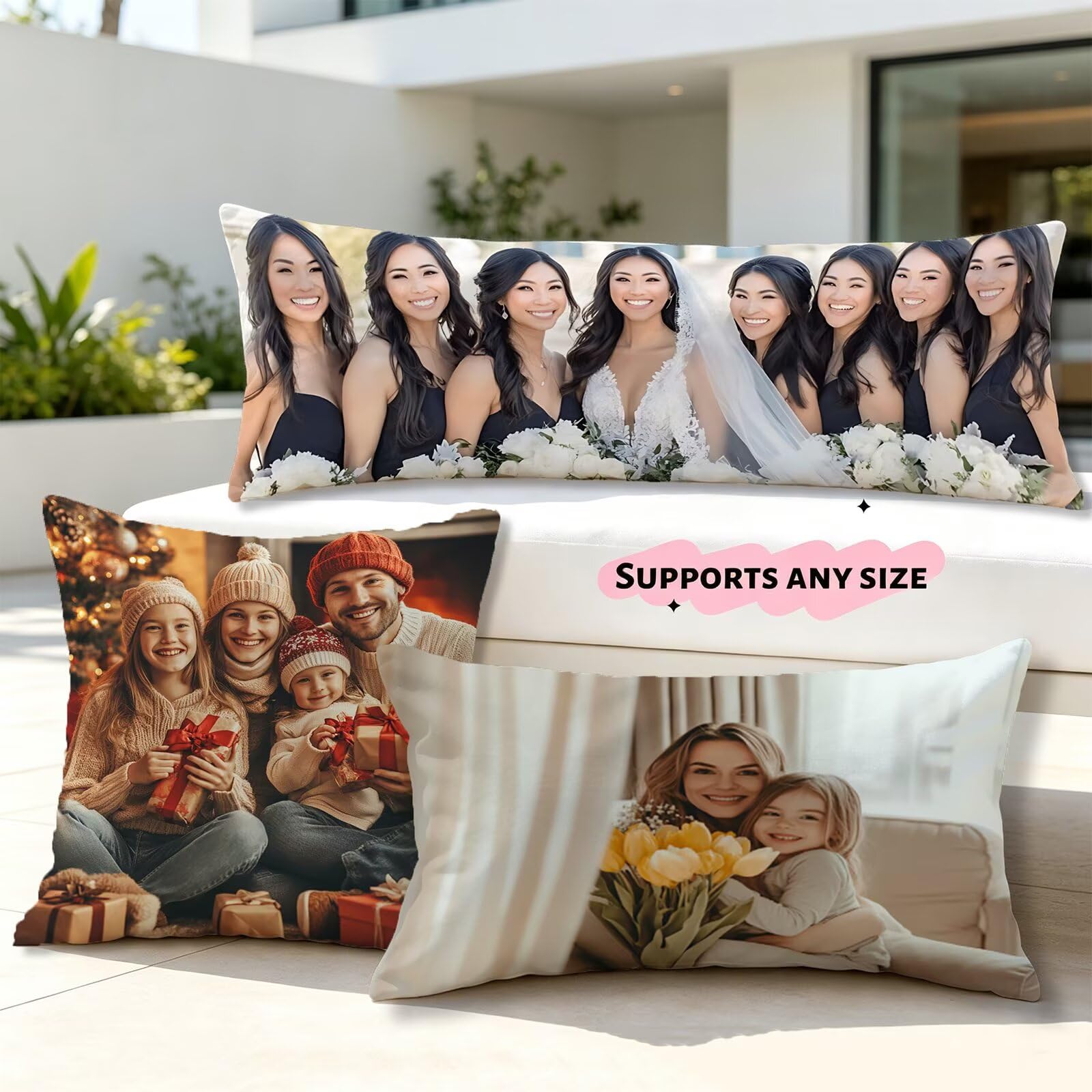 Coussin Personnalisé Photo, Housse Coussin 60x180 Avec Lmage / Texte, Cod65