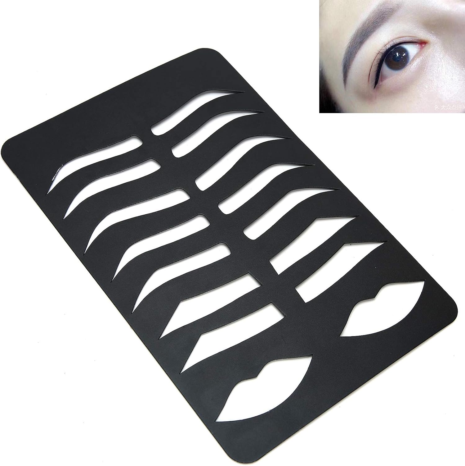 Reusable Eyebrow Practice Stencil Brow lips Template Professional 7 Styles Eyebrow Shaper Kit for Practice Eyebrow Drawing Lip Coloring Training Supplies - Image 5