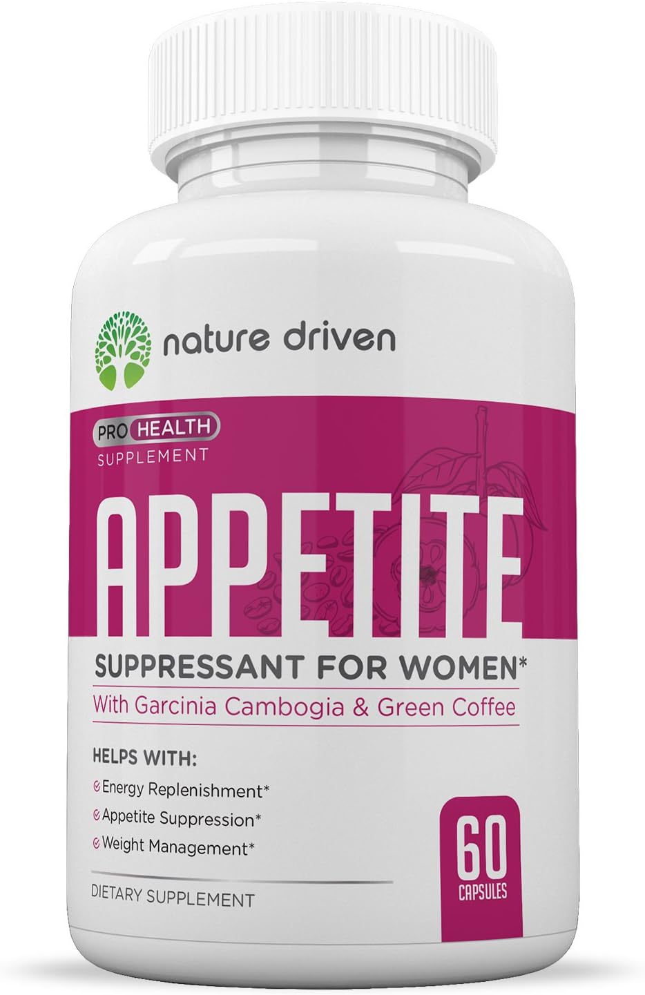 Nature Driven Best Appetite Suppressant for Women - Superior Weight Loss Formula - Powerful Natural Ingredients - Increase Energy - Boost Metabolic Rate - One Month Supply