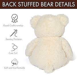 LotFancy Teddy Bear Stuffed Animals, 20 inch Cute Bear Plush Toy with Footprints, Plushies Gift for Kids Baby Toddlers on Baby Shower, Birthday, Christmas, Easter Decorations, Beige