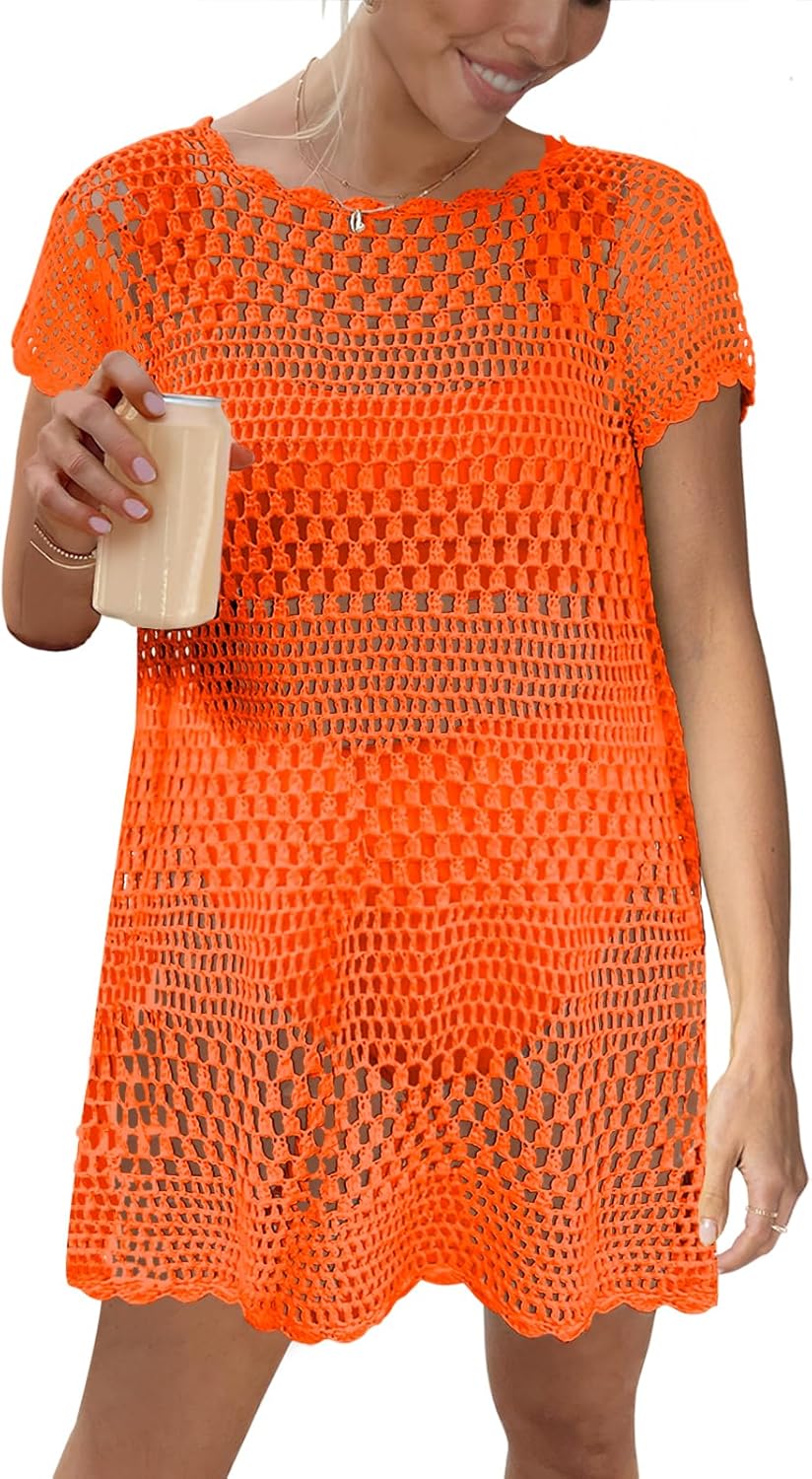 Caracilia Women Swimsuit Coverup Crochet Bathing Suit Cover Ups for