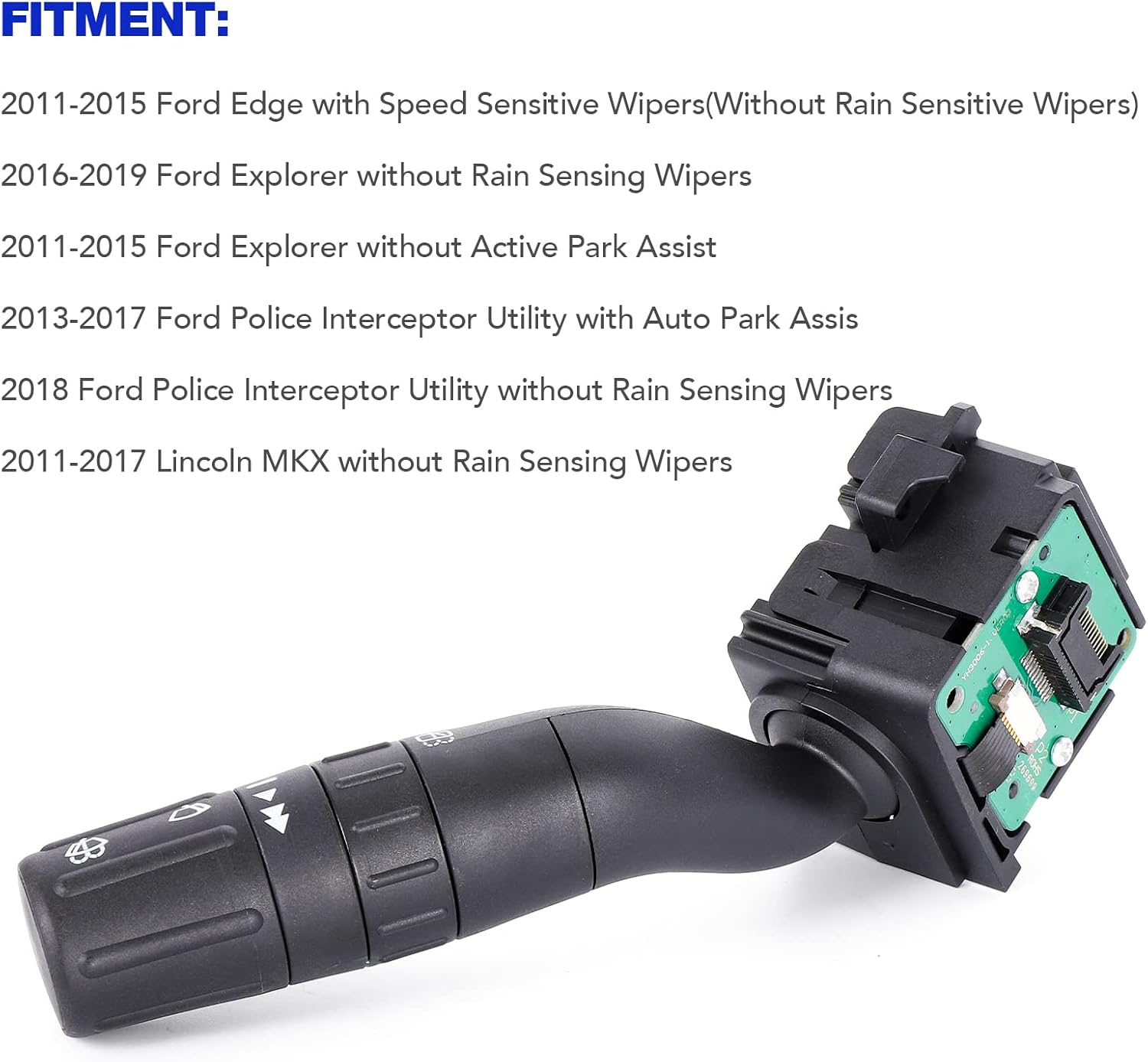 LCWRGS Windshield Wiper Switch Fits for 2011-2019 Ford Explorer, 2011-2015 Edge, 2013-2018 Ford Police Interceptor Utility, 2011-2017 Lincoln MKX, SW7688, DB5Z-17A553-AB