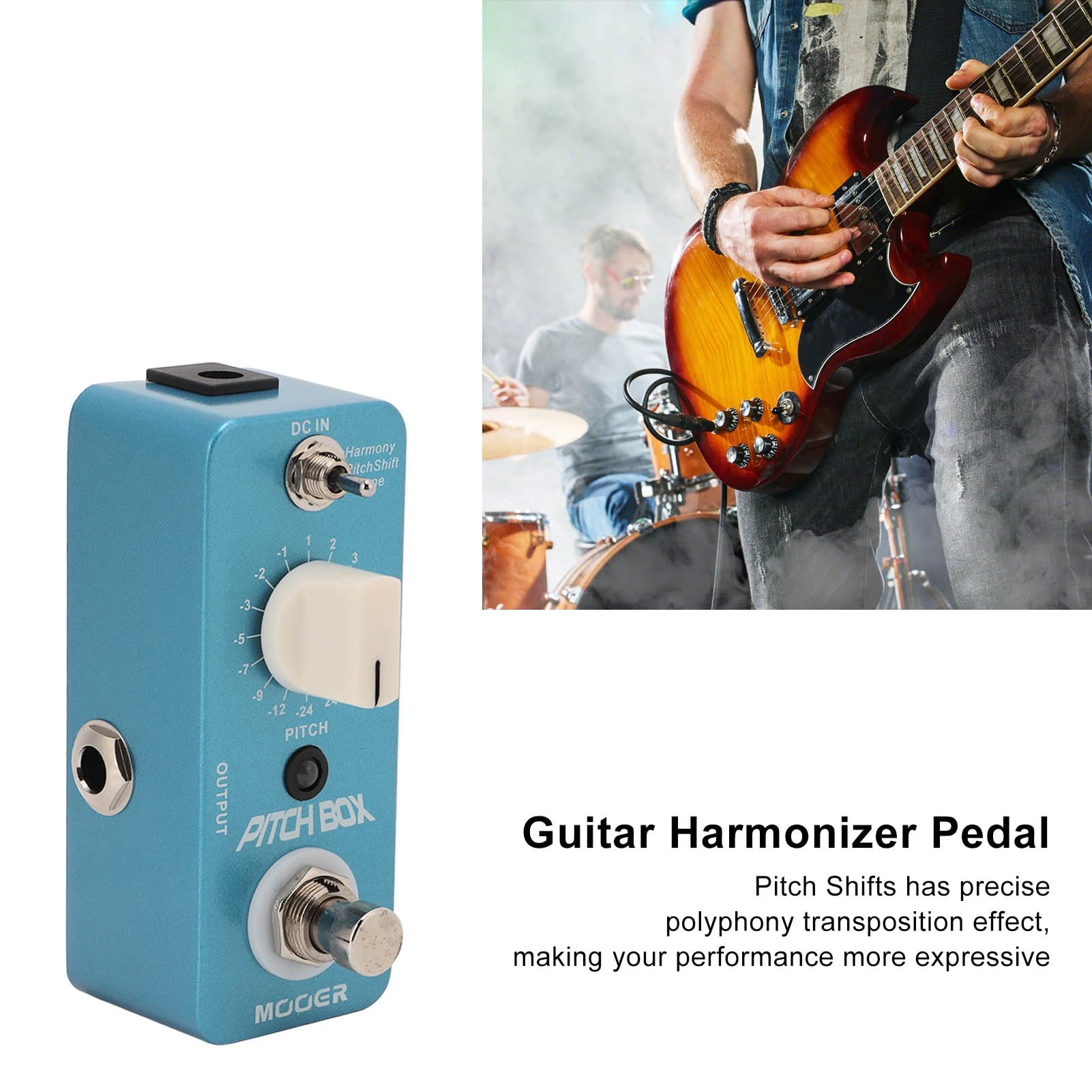 Pedal de Cambios de Tono para Guitarra Efecto Polif nico con Armonizador y Coro Construcci n en Metal Resistente 3 Modos Reverb Chorus Dise o Compacto y Profesional Azul Met lico