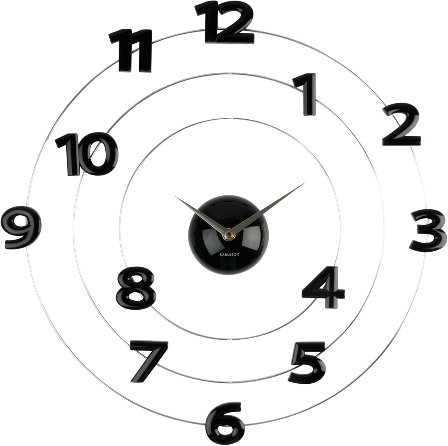 Present Time Karlsson Black Numbers Mobile Wall Clock