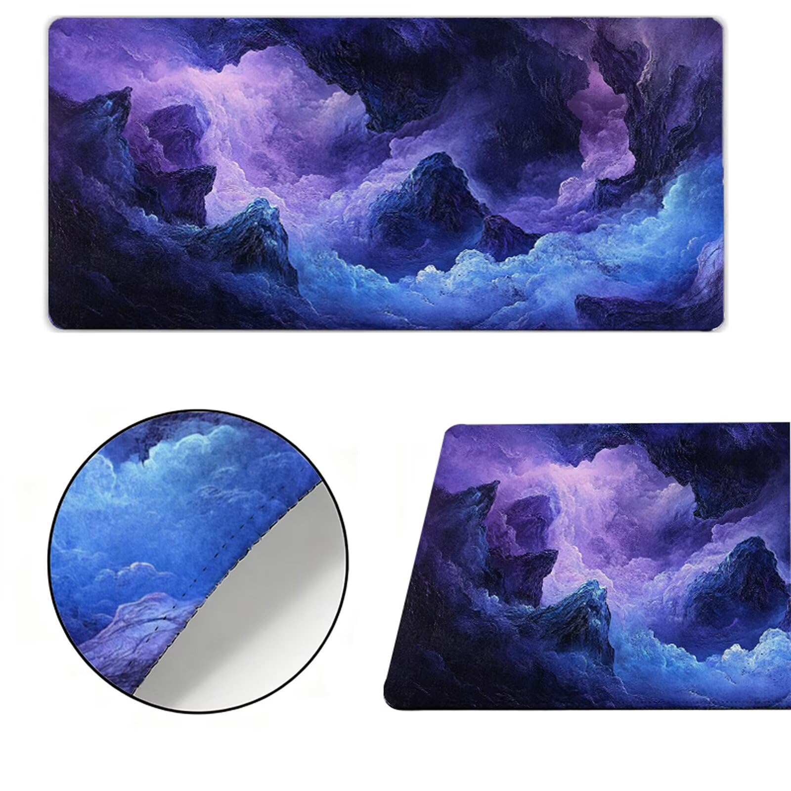 Podkładka pod mysz XXL 1200x600x3mm fioletowa podkładka pod mysz podkładka pod mysz górska poprawia precyzję i szybkość, wodoodporne antypoślizgowe, szyte krawędzie, akcesoria do gier, komputer