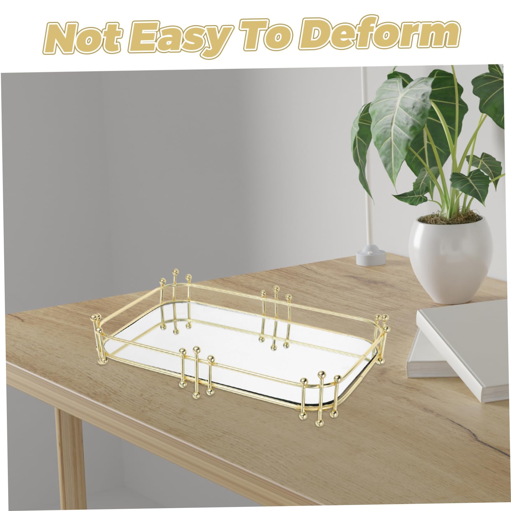 ABOOFAN Bandeja Decorativa para Tocador y Baño, Organizador de Maquillaje y Perfumes, Hierro Dorado, Gran Capacidad, Fácil de Limpiar