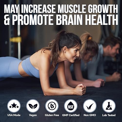 Miniatura 8 de FIOR Polvo de monohidrato de creatina pura, creatina micronizada para hombres y mujeres, polvo de creatina pura sin OMG, vegana y sin gluten, 0.18