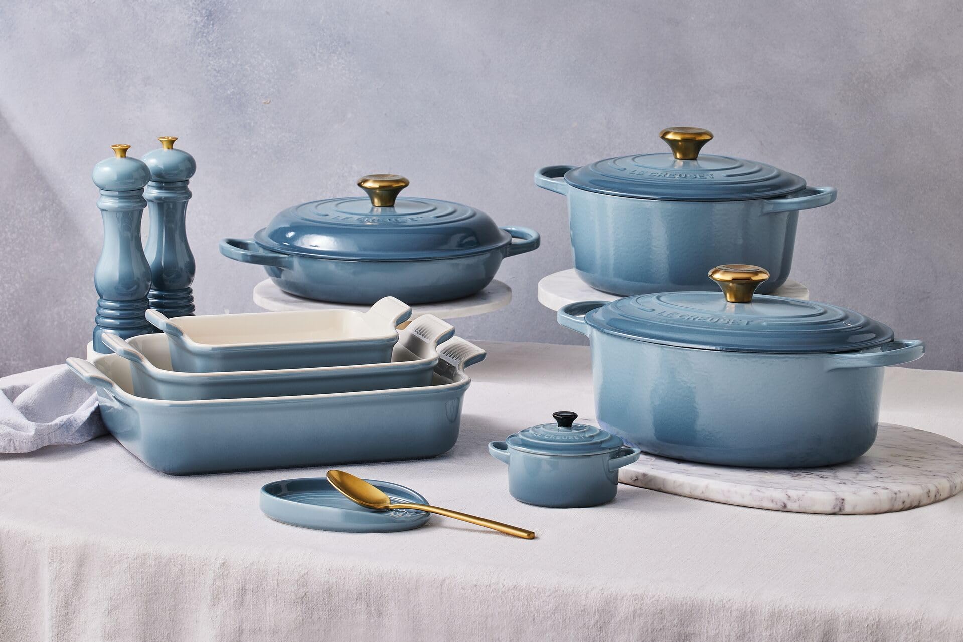 Le Creuset Tegame basso Evolution in ghisa vetrificata, Rotondo, Ø 26 cm, Chambray, 21180264344441