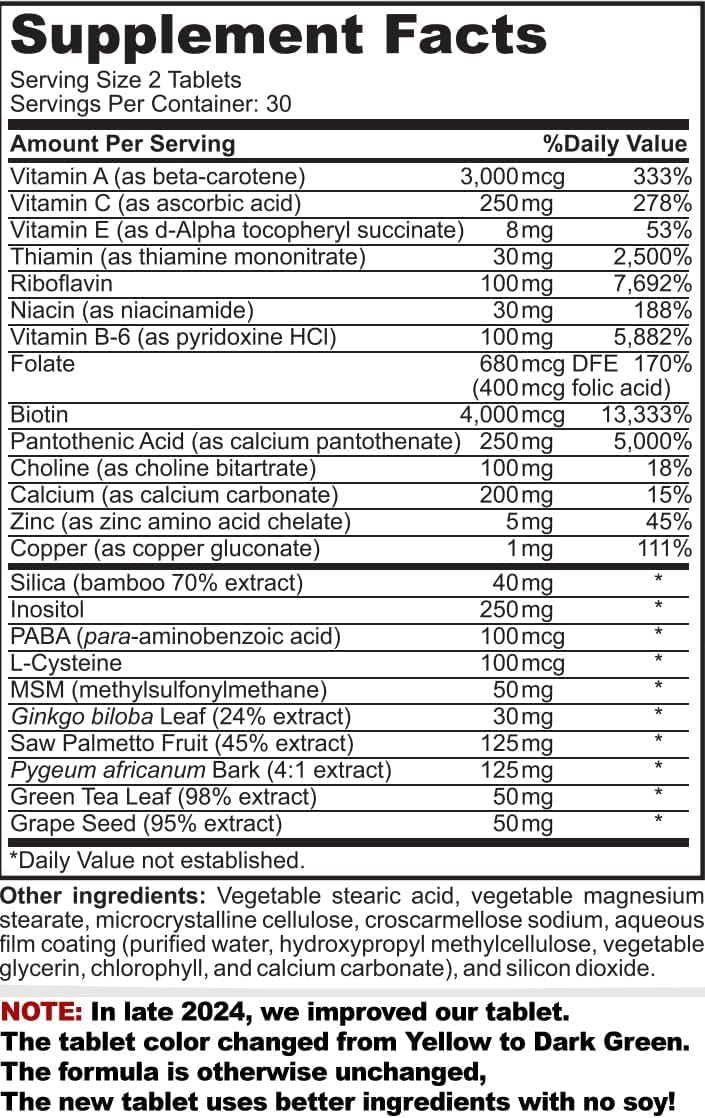 DasGro Hair Growth Formula, DHT Blocker, Stops Hair Loss, Thinning, Balding, Naturally Promotes Hair Regrowth in Men & Women, 30 Day Supply