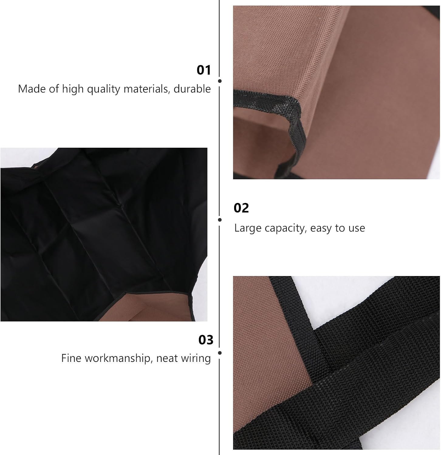 COLLBATH Large Capacity Firewood Tote Bag Foldable Polyester Log Carrier