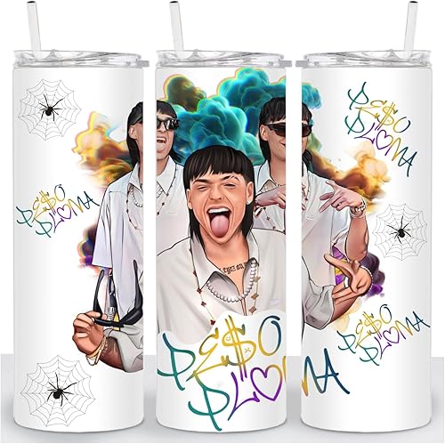 Vaso recto de acero inoxidable La Doble PP SPIDER de 20 onzas con 2 pajillas, regalo de cumpleaños para mujeres, hombres, amigos, familia