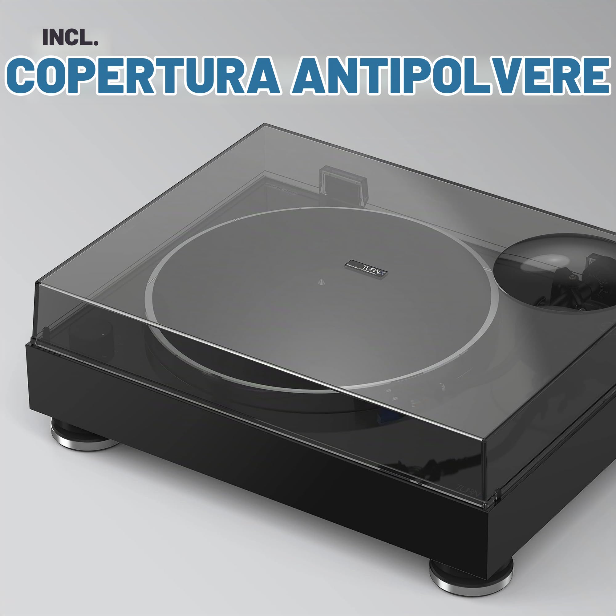 Reloop Turn X - Giradischi HiFi Premium con testina Ortofon 2M Blue, trazione diretta Super High Torque, controllo preciso della rotazione, 3 velocità, piatto in alluminio pressofuso fresato a CNC