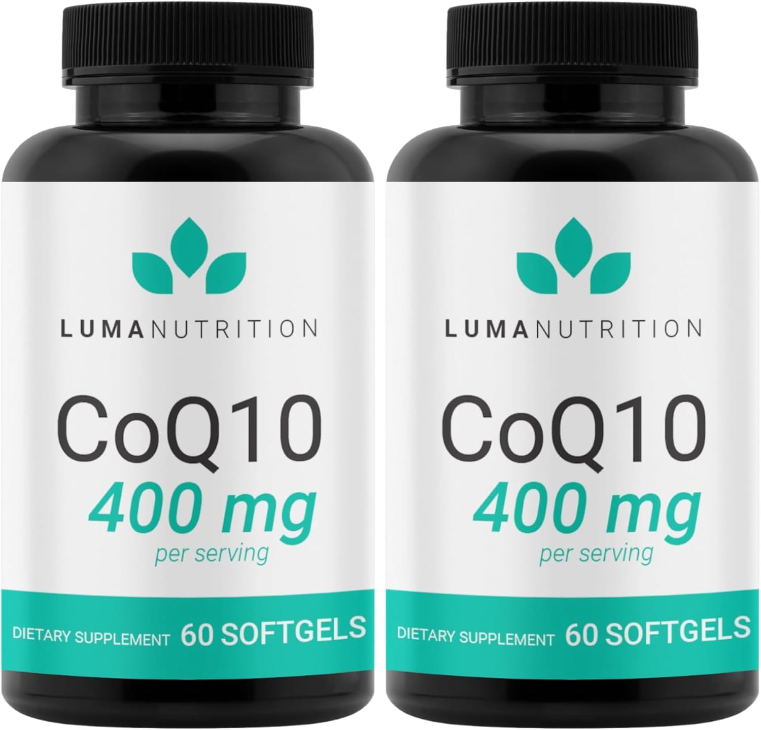 Luma Nutrition CoQ10 400mg Softgels - High-Absorption Coenzyme Q10 - Co Q-10 200mg / 400mg Per Serving - Heart Health - 60 Liquid Softgels (Pack of 2)