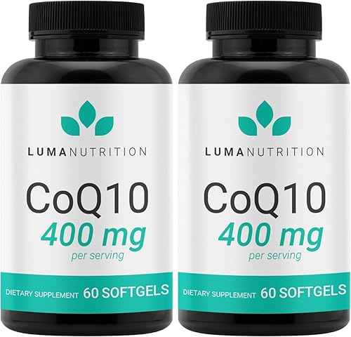 Miniatura 9 de Luma Nutrition CoQ10 400mg Cápsulas Blandas - Coenzima Q10 de Alta Absorción - Co Q-10 200mg / 400mg Por Porción - Salud del Corazón - 60 Cápsulas