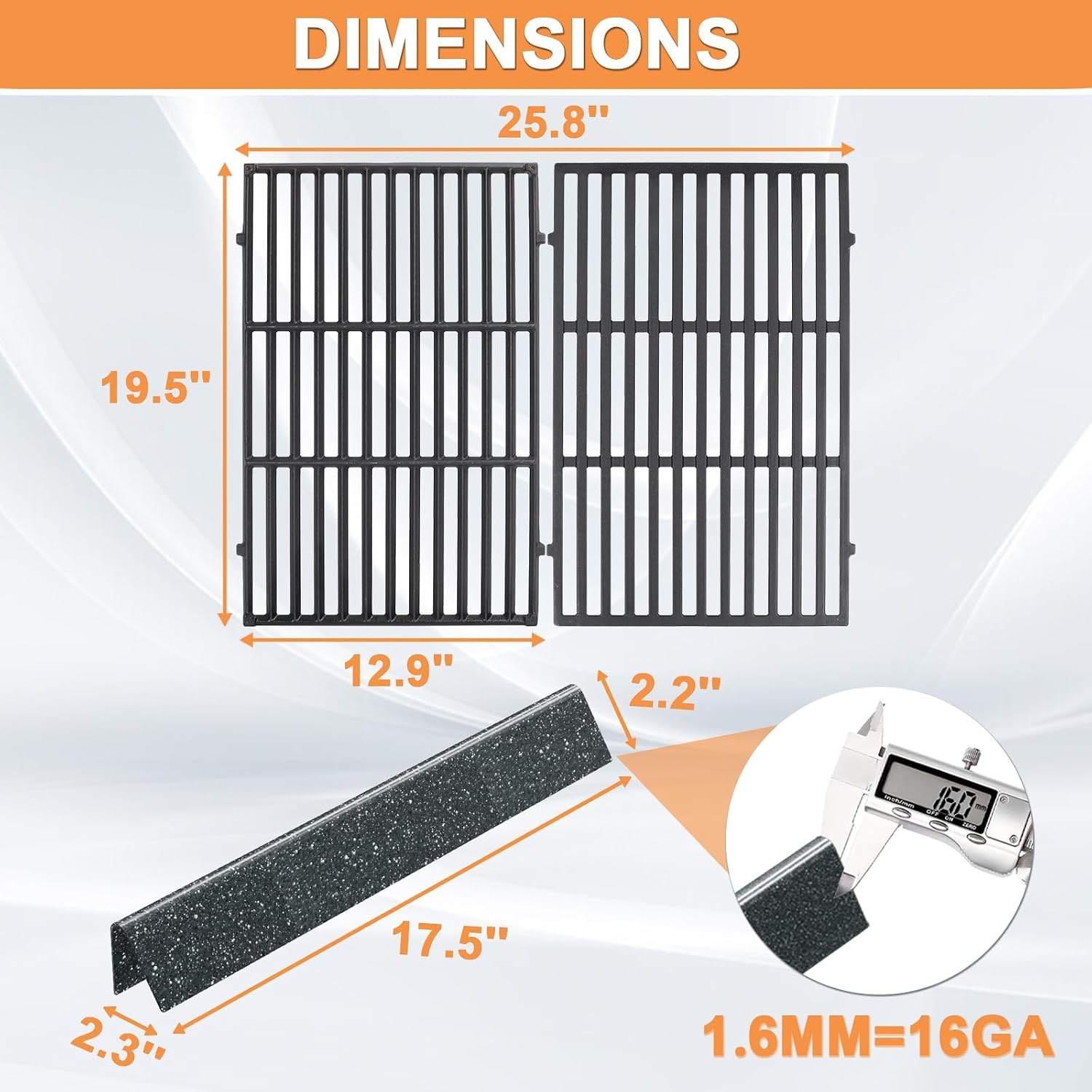 Grill Parts for Weber Genesis Replacement for Weber Genesis 300 SER (w/ Front Control Knobs) Genesis E310 Accessories for Weber Cast Iron Grill Grate 7524 7528 65937 & Flavorizer Bars 7621 7620 62784