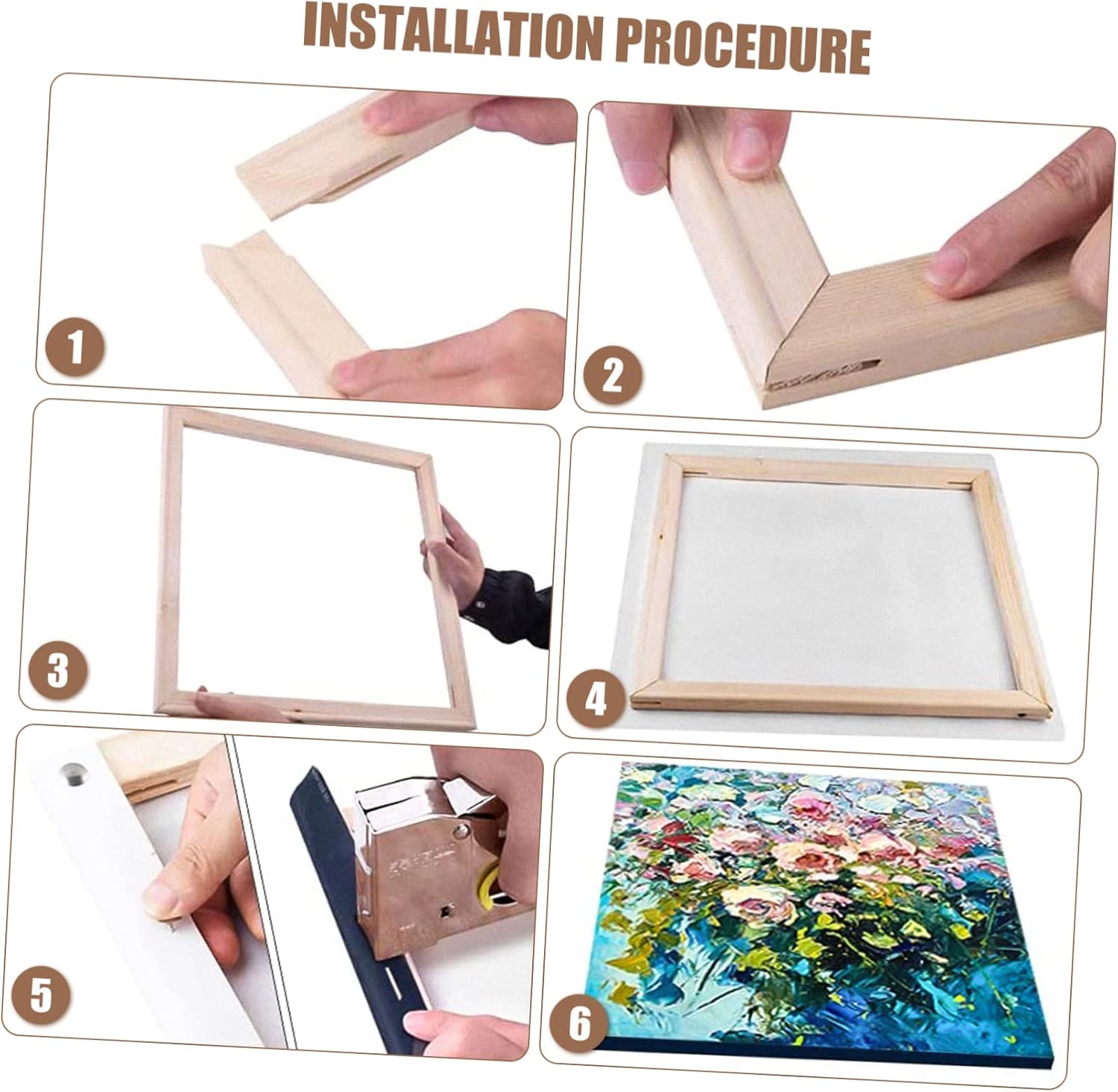 SMASOLO Solid Wood Picture Frame DIY Oil Painting Wall Art Frame for Oil Paintings Framed Canvas