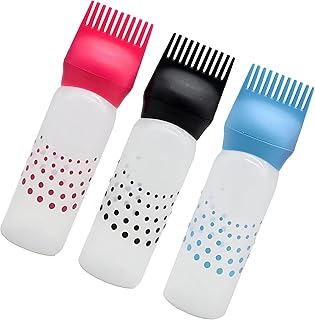 زجاجة معالجة فروة الرأس مع موزع زيت بلاستيكي انيق سعة 160 مل مصمم لتغذية الشعر وتطبيق اللون بشكل فعال بتصميم خفيف الوزن وسهل الاستخدام (3 قطع)