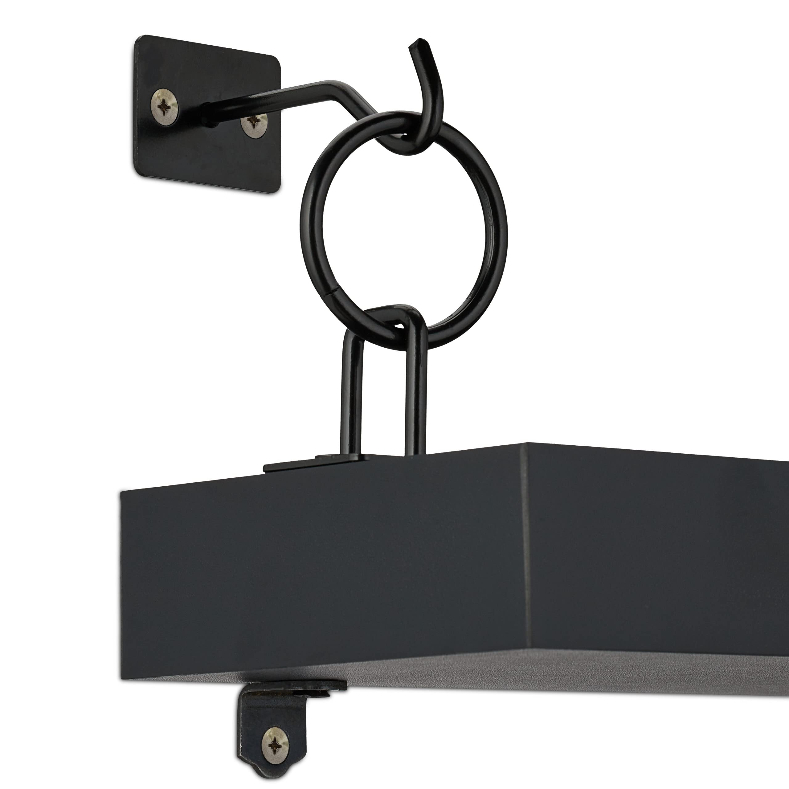 Relaxdays Mensole da Muro, Set 2 Ripiani Sospesi, HLP: 13 x 48 x 12 cm, Scaffale Appeso, Libreria Design Moderno, Nero