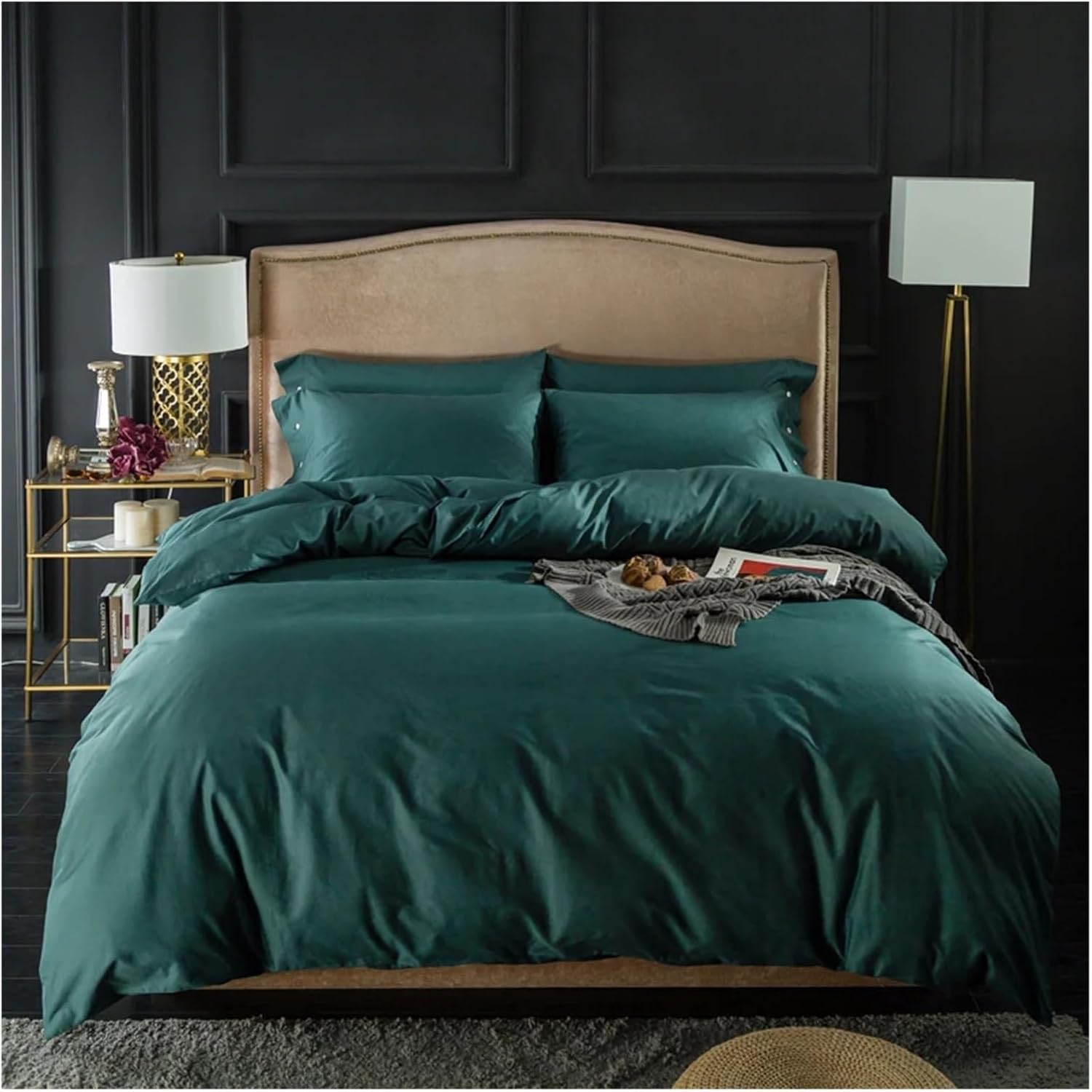 Luxury Cotton Solid Color Soft Duvet Cover Set Twin Double Queen King Size Bedding Set with Zipper bedsheet Set Pillowcases,Bed