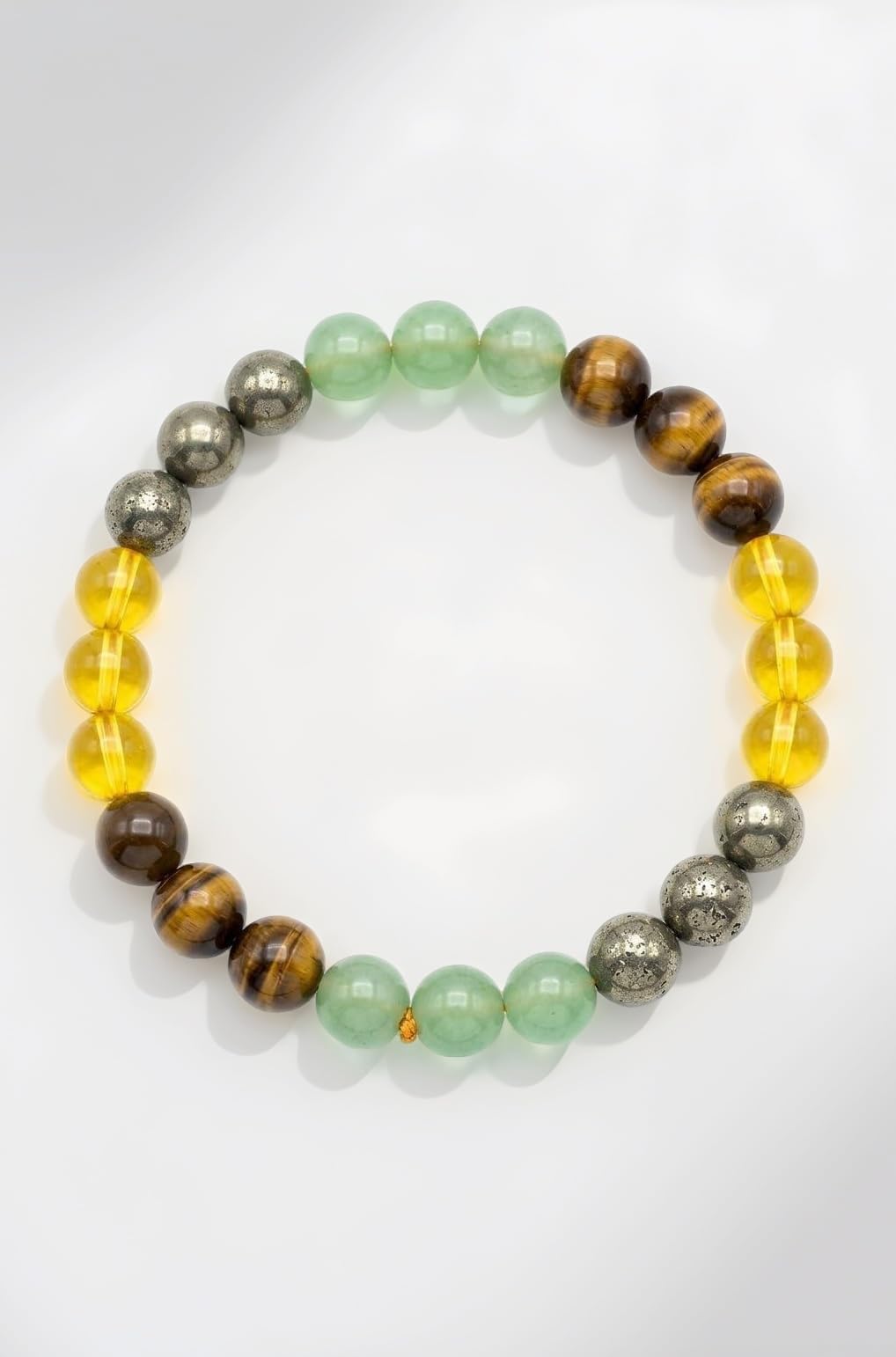 Money Magnet Bracelet for Men & Women + Lava Bracelet FREE | Natural Pyrite, Tiger Eye, Citrine & Green Aventurine Crystal | 8mm Healing Gemstone Beads for Prosperity, Success & Positive Energy