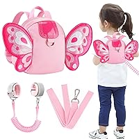 Vista 19 de Accmor Mochila con arnés para niños pequeños con correa, lindas mochilas con dinosaurios con enlace antipérdida en la muñeca, lindas pulseras