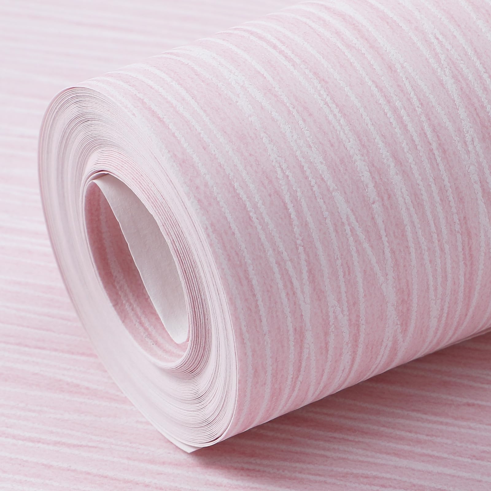 Mix Plain Thick Textured Wallpaper Free No Match Striped Wallpaper for Adults Kids Bedroom Living Room Lounge TV Backdrop Hallway and Stairs Blush Pink A