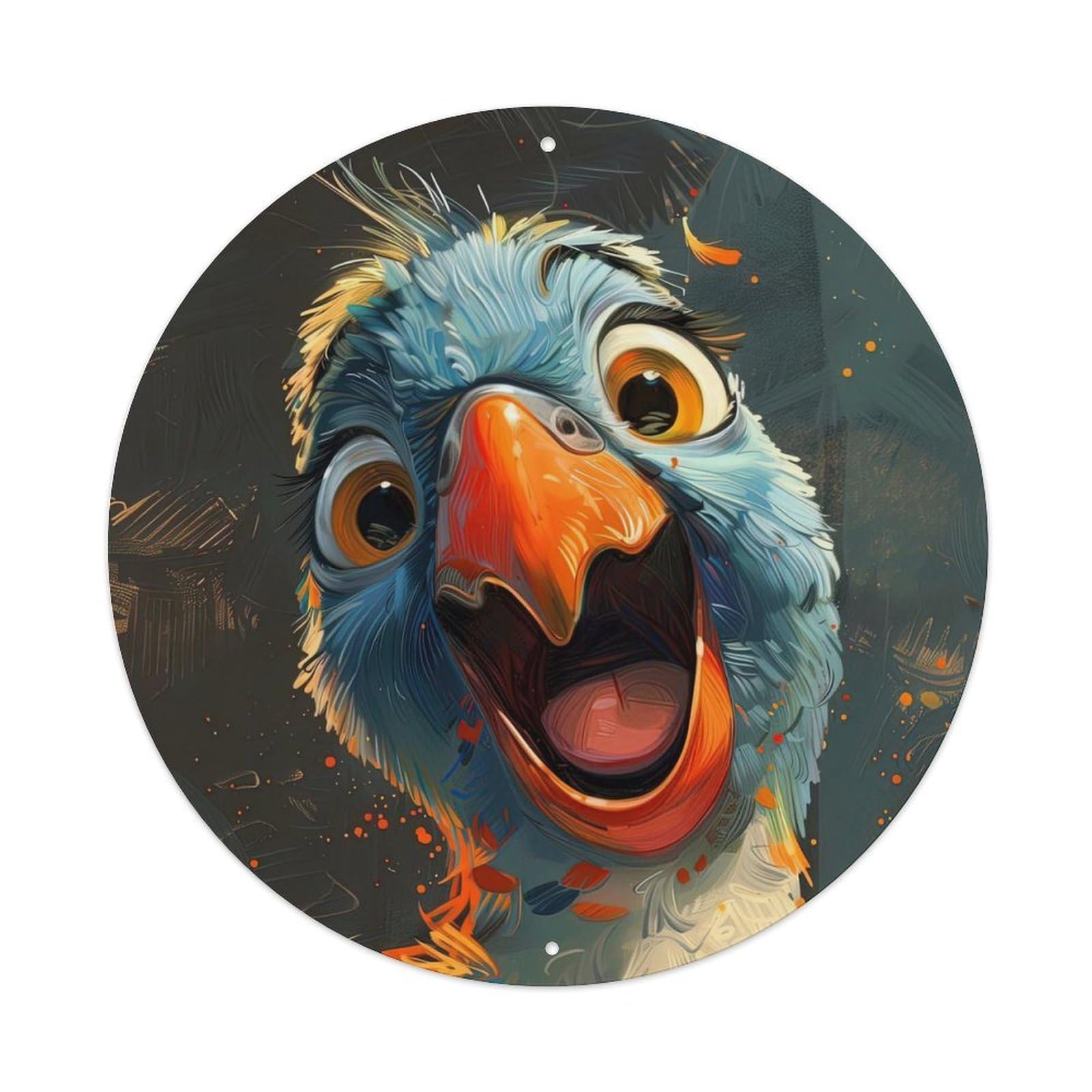 Animal Cartoon Style Parrot Metal Tin Sign