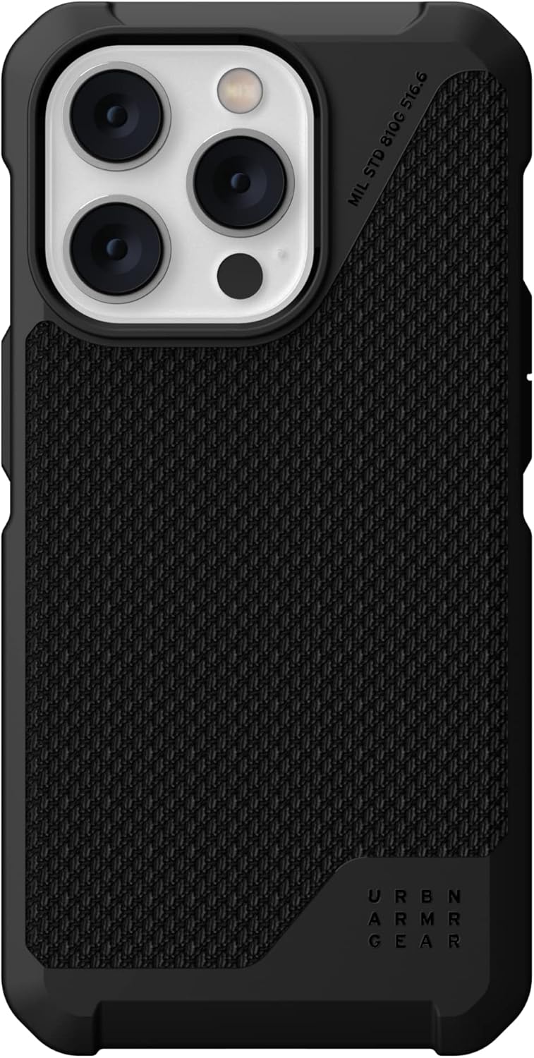 URBAN ARMOR GEAR UAG Designed for iPhone 14 Pro Case Kevlar Black 6.1" Metropolis LT Built-in Magnet Compatible with MagSafe Charging Featherlight Heavy Duty Shockproof Slim Rugged Protective Cover