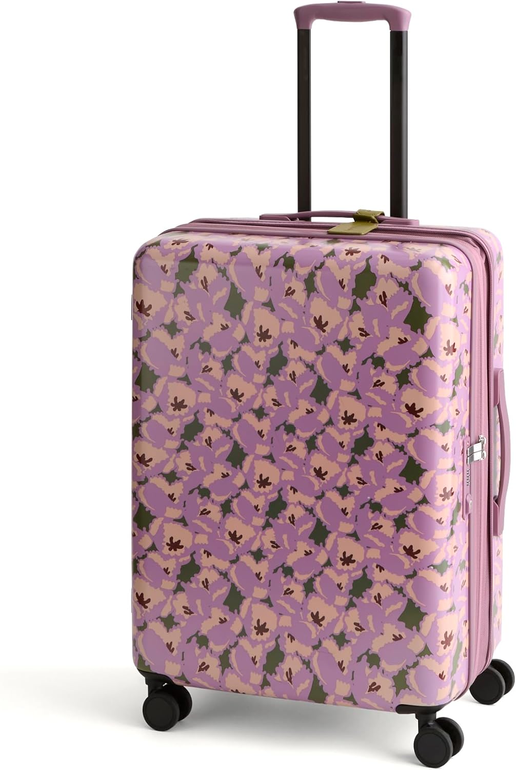 Vera Bradley Women's Hardside 26-Inch Adair Spinner Suitcase, Curly Tulips Purple, One Size