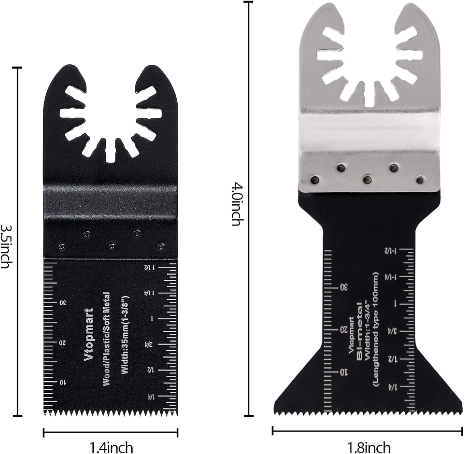 Vtopmart 15 Wood Metal Oscillating Multitool Quick Release Saw Blades Compatible with Fein Multimaster Bosch Makita Milwaukee Ryobi Porter Cable Black & Decker Craftsman Ridgid - - 