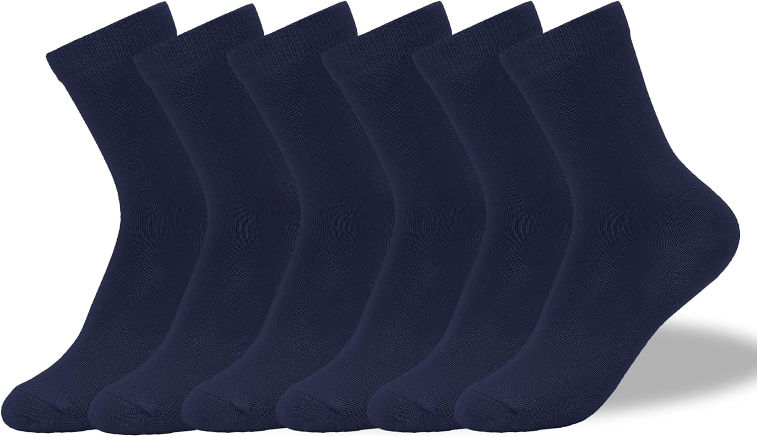 Kids Classic Crew Dress Socks Elastic Stay Up Top Seamless Toe Soft Breathable Girls Boys Socks 6-12 Years