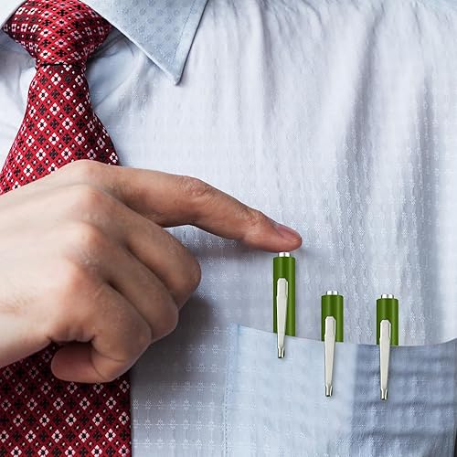 Miniatura 43 de Honoson 10 destornilladores de bolsillo mini tapas y clips de bolsillo, destornillador pequeño magnético ranurado con una sola cabeza de hoja