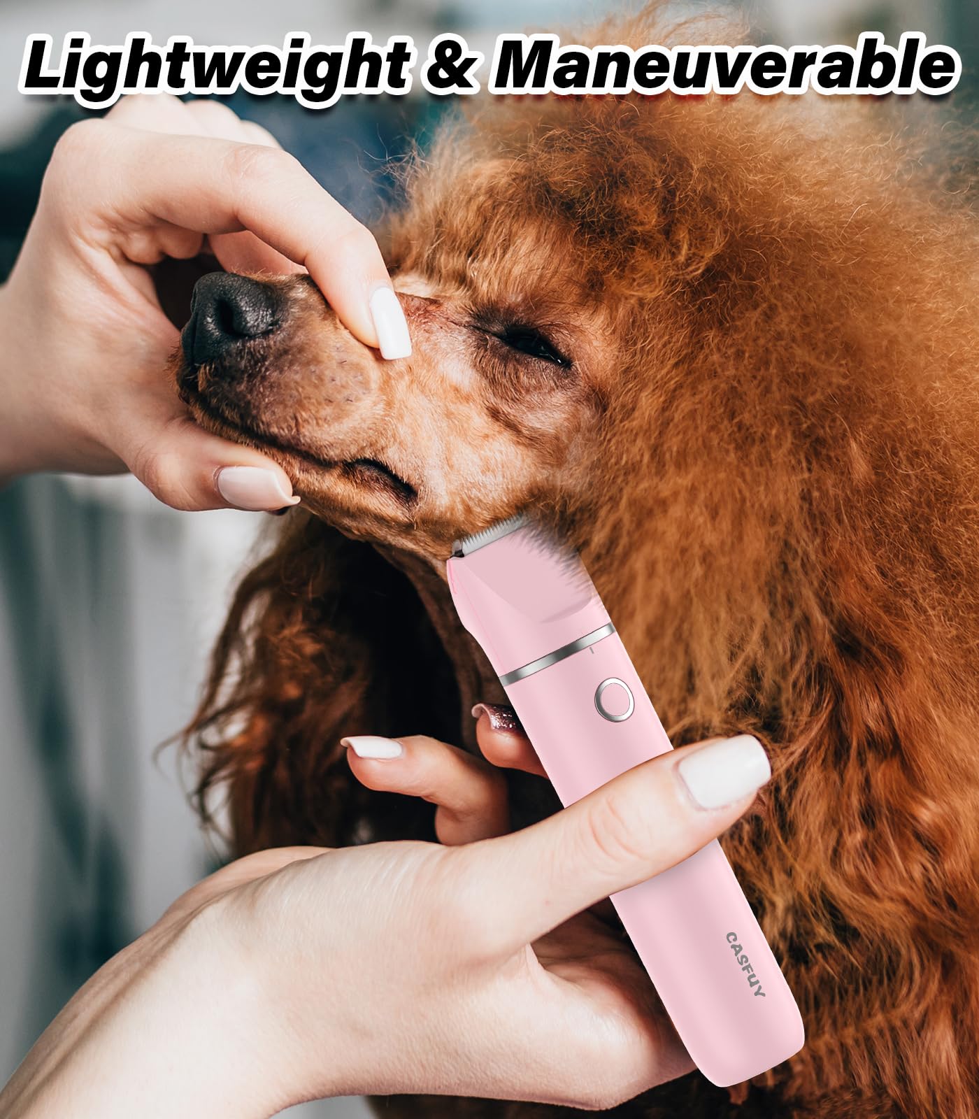 Casfuy Bezprzewodowa maszynka do strzyżenia łap, cicha, z podwójnymi ostrzami, ładowana przez USB, dla psów, kotów i małych zwierząt domowych, do przycinania włosów wokół łap, oczu, uszu, twarzy, zadu