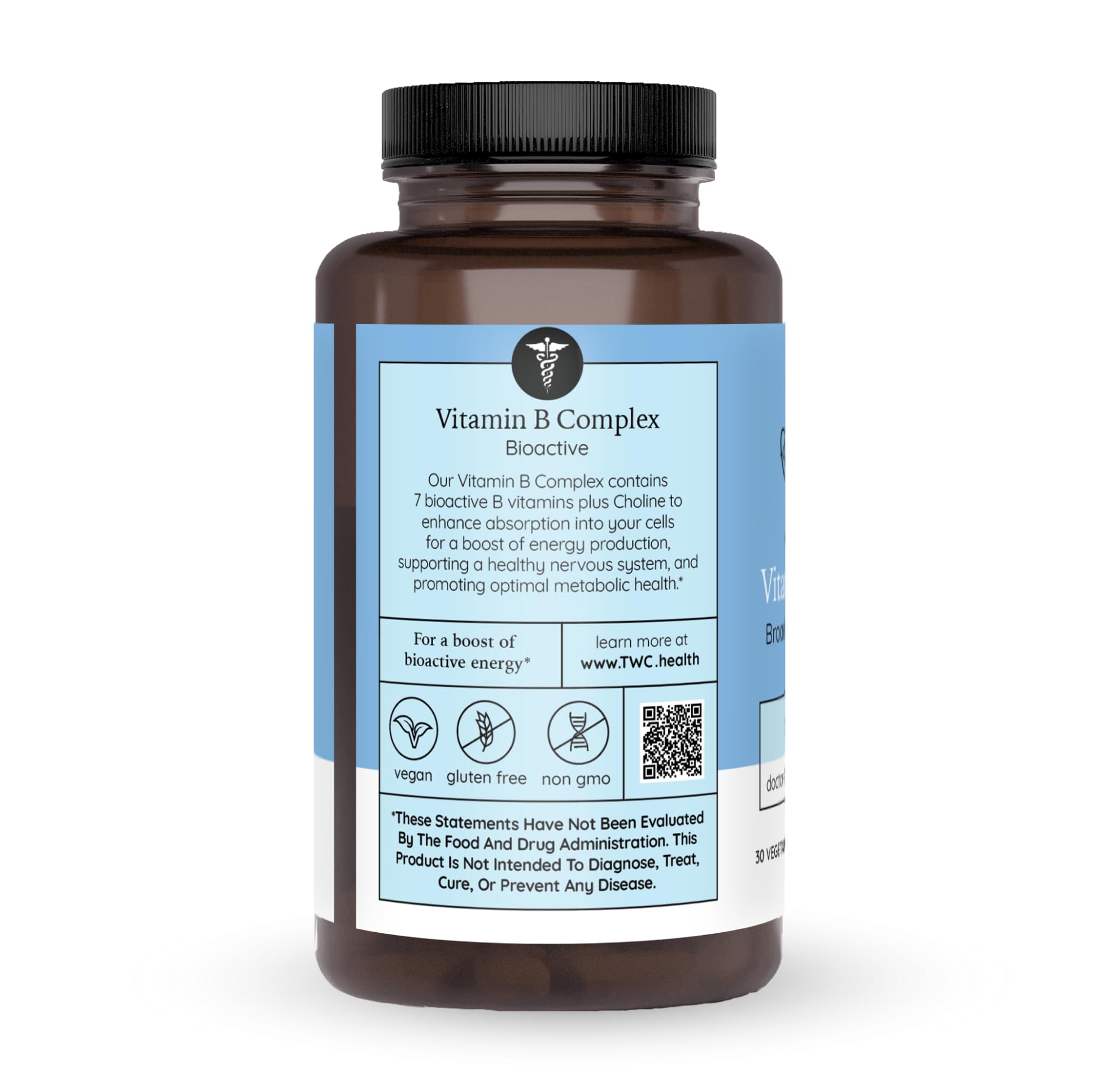 Vitamin B Complex - All 8 B Vitamins & Inositol, Energy & Metabolism, 30ct — Amazon image 2