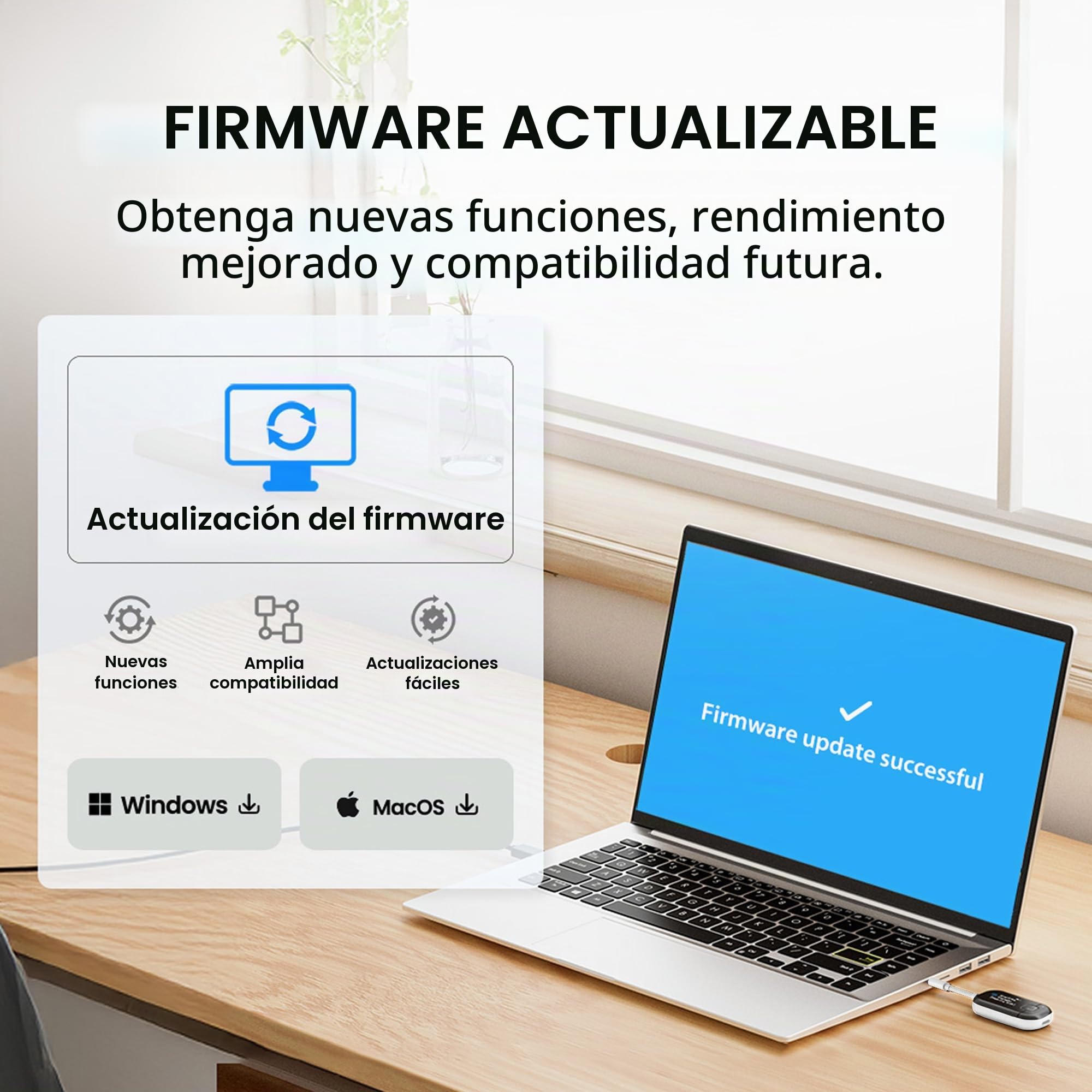Avantree Voyager – Adaptador Bluetooth 5.4 para Avión con Pantalla OLED para Auriculares y AirPods, Chipset Qualcomm, aptX Adaptive, con Auracast, Transmisor de Audio Inalámbrico AUX 3.5mm para Viajes